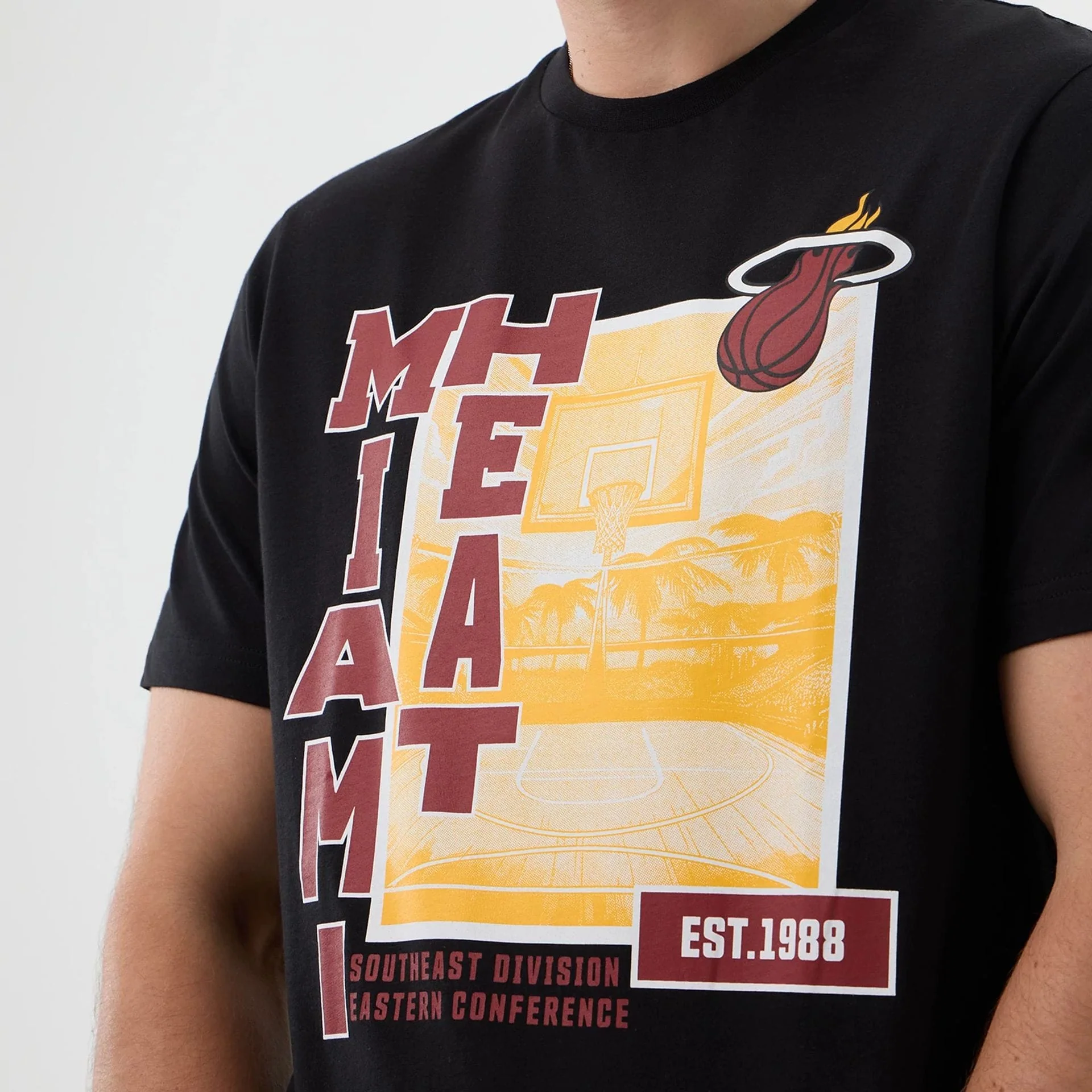 Miami Heat NBA Graphic Black T-Shirt - Image 5