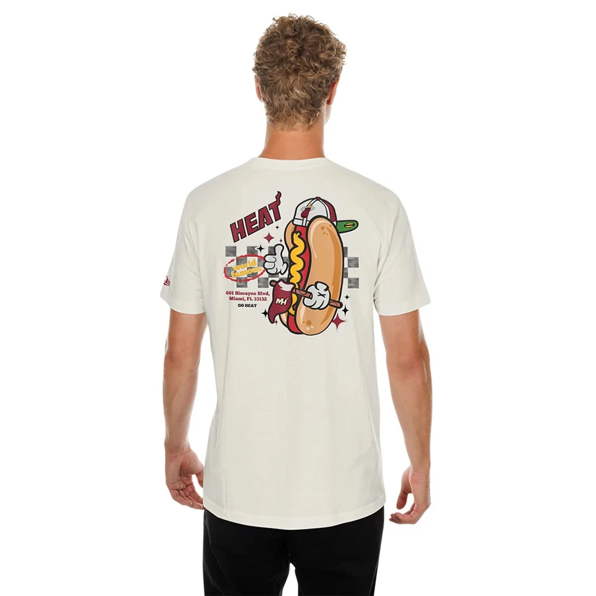 Miami Heat NBA Hotdog Cream T-Shirt - Image 2