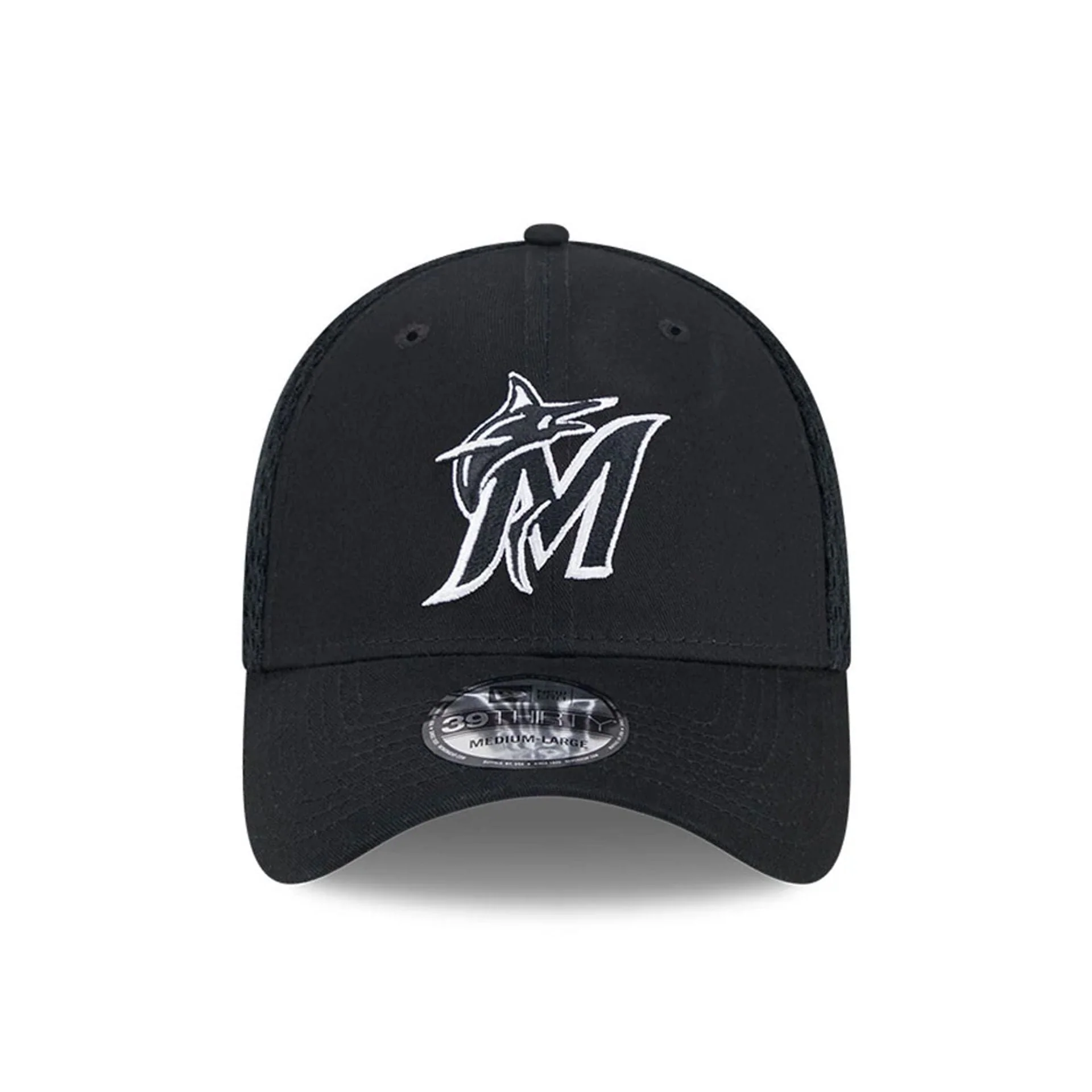 Miami Marlins MLB Evergreen Neo Black 39THIRTY Stretch Fit Cap - Image 3