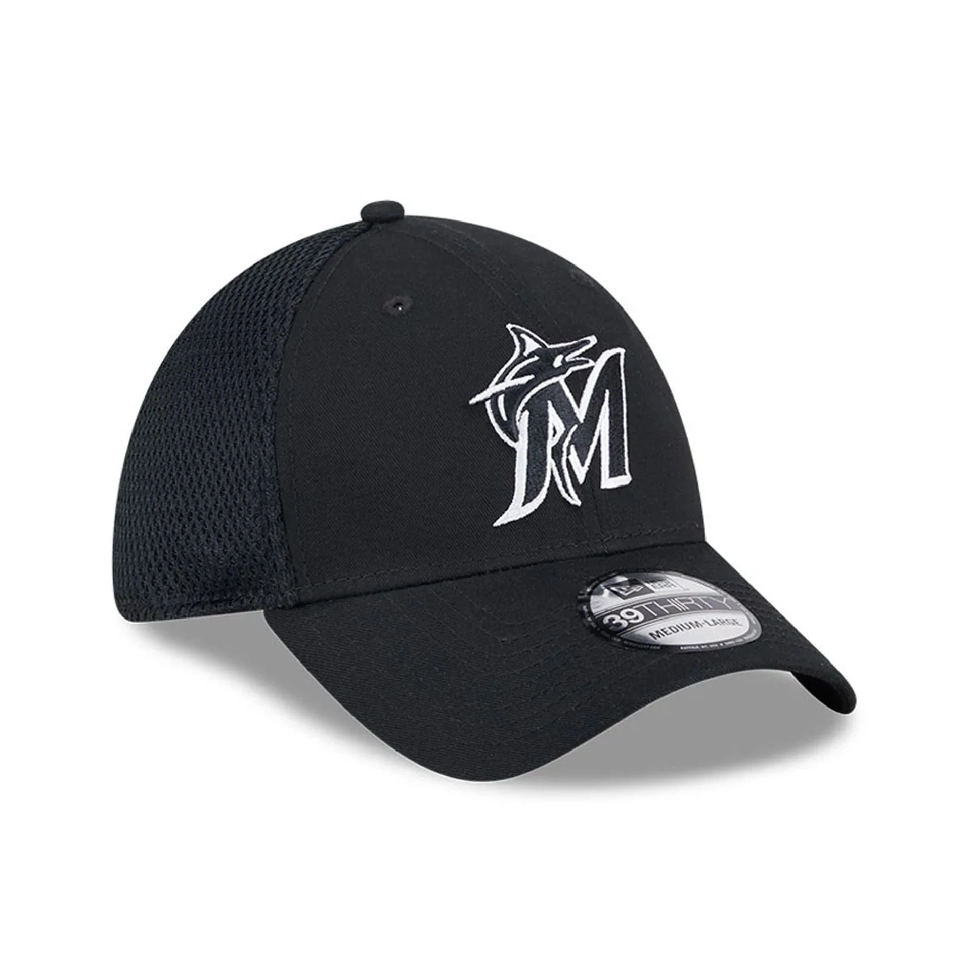 Miami Marlins MLB Evergreen Neo Black 39THIRTY Stretch Fit Cap - Image 4