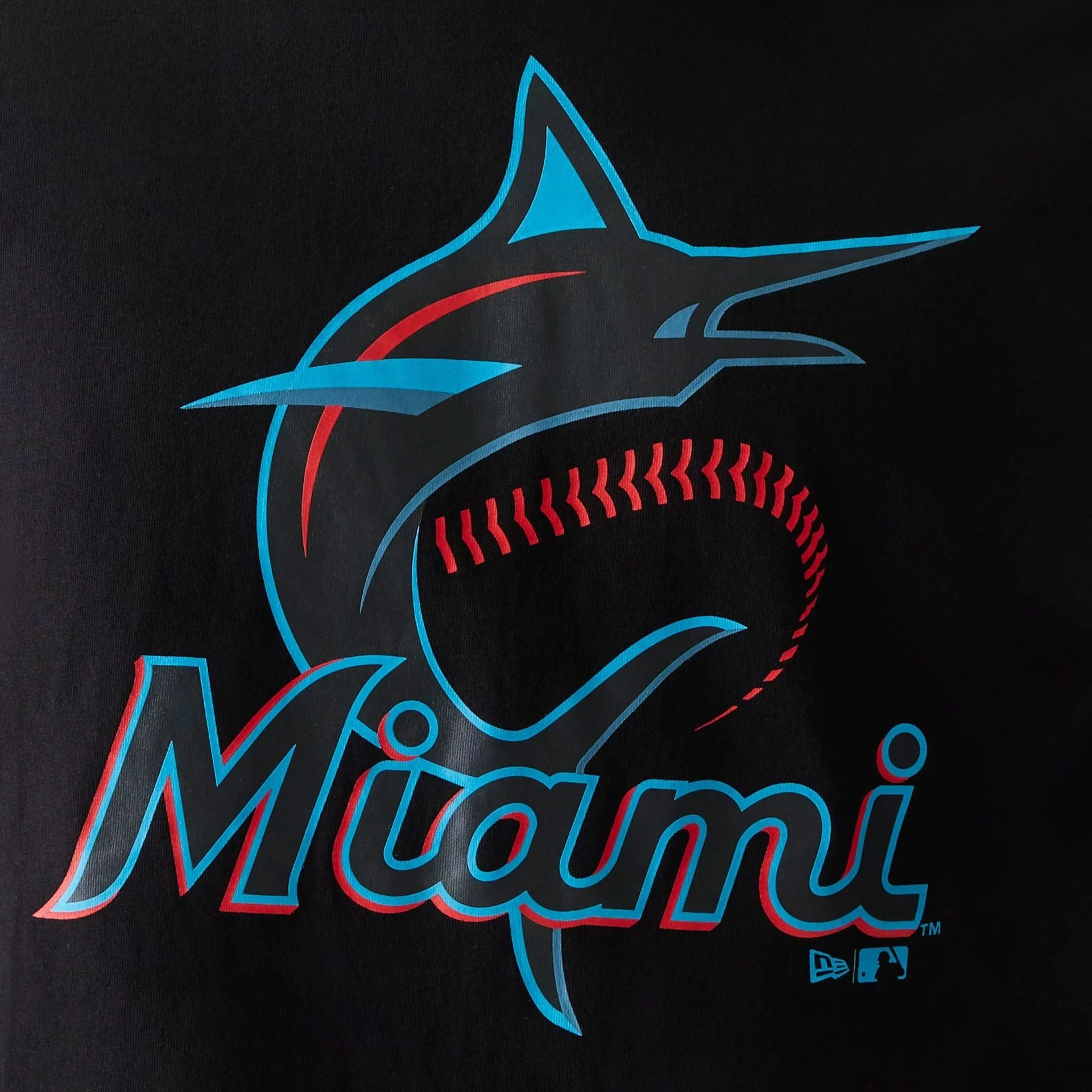 Miami Marlins MLB Regular Black T-Shirt - Image 3