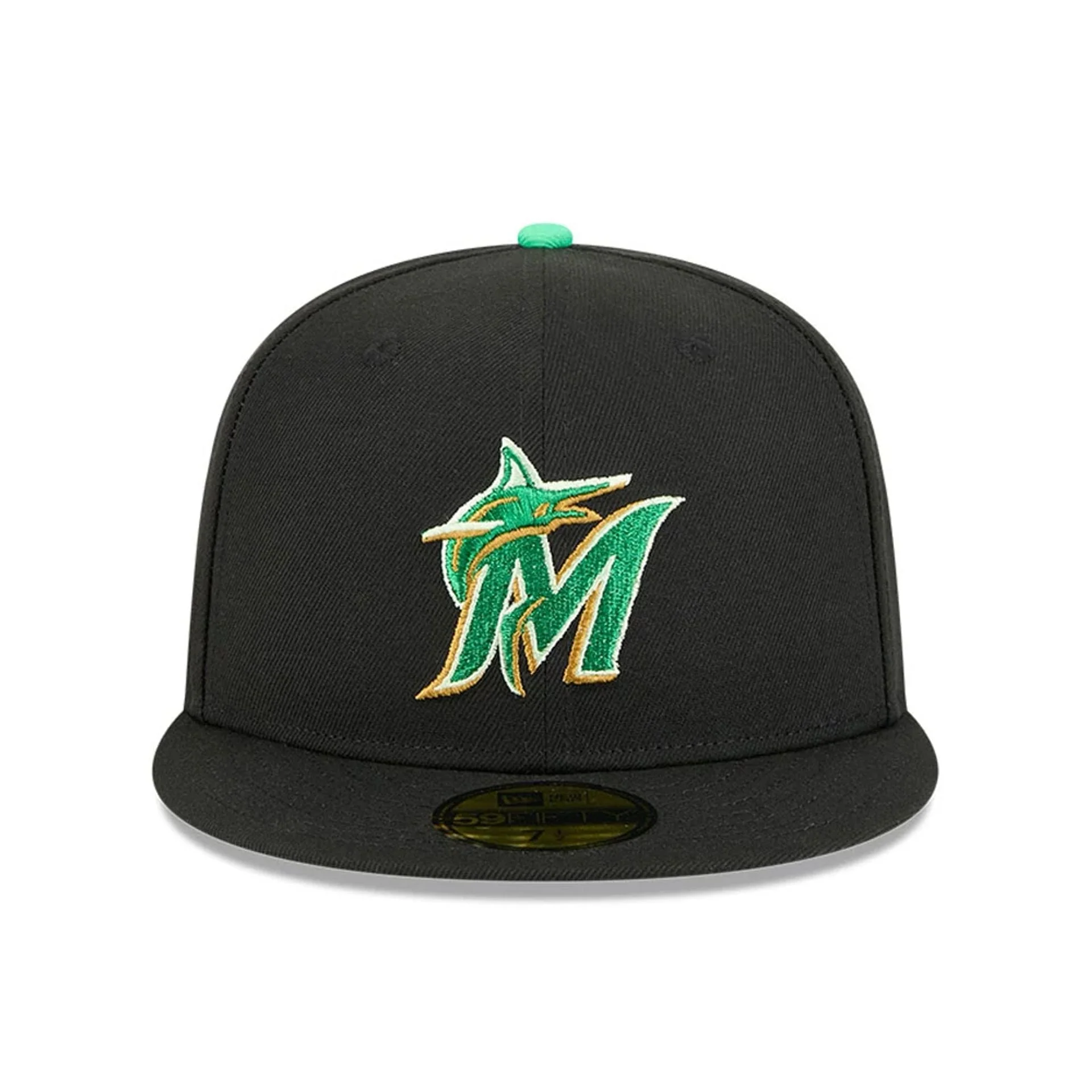 Miami Marlins MLB Saint Patrick's Day Black 59FIFTY Fitted Cap - Image 2