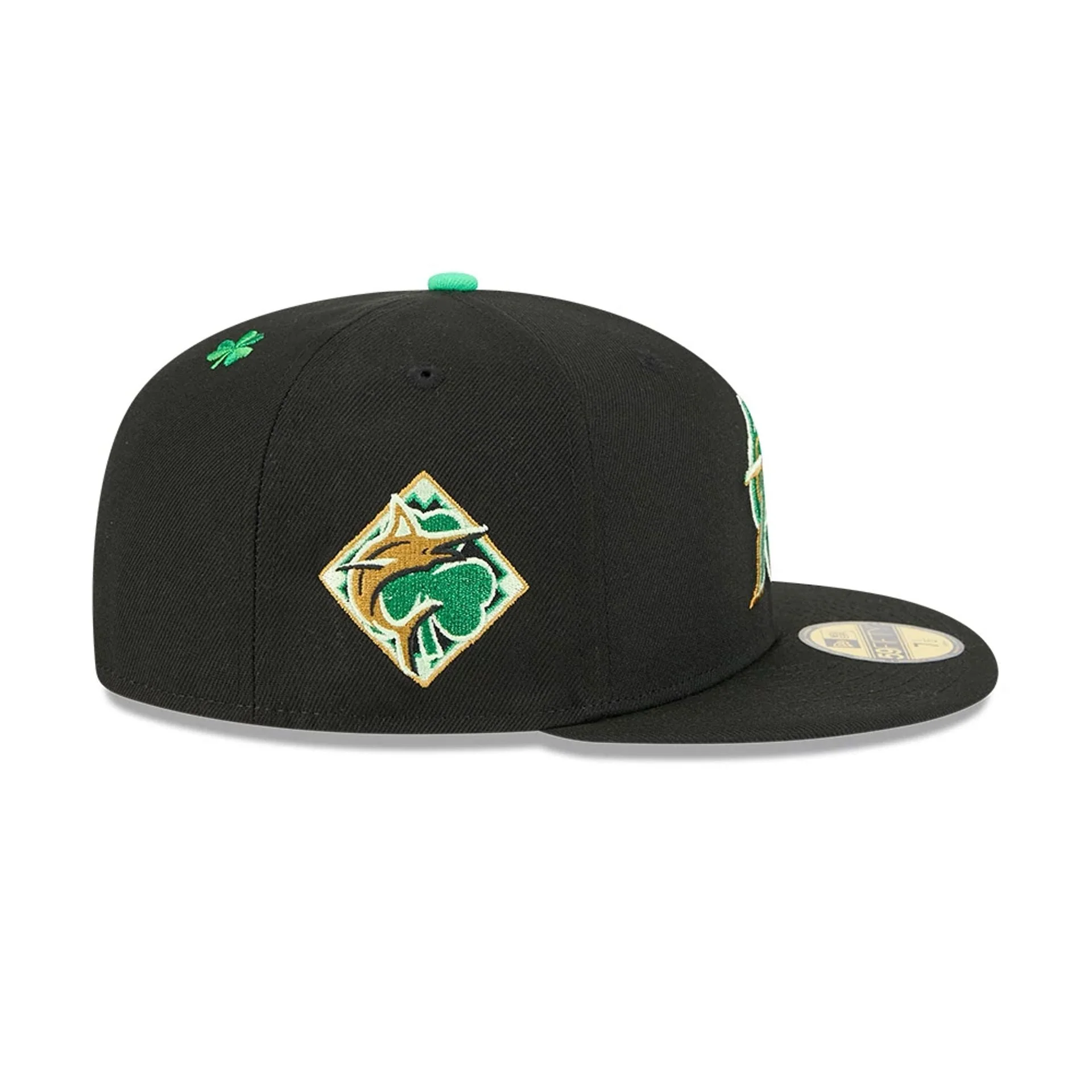 Miami Marlins MLB Saint Patrick's Day Black 59FIFTY Fitted Cap - Image 4
