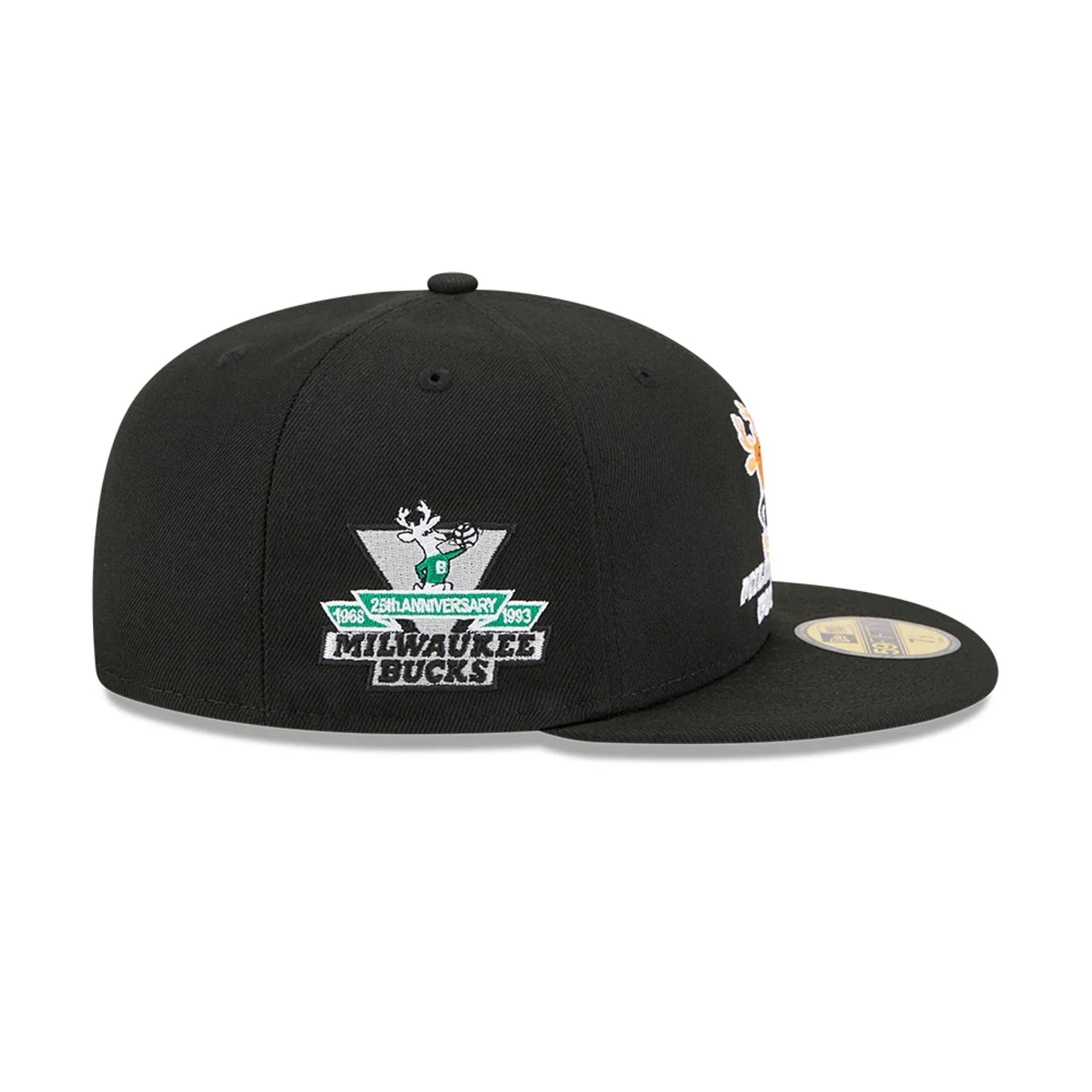 Milwaukee Bucks NBA Hardwood Classic Black 59FIFTY Fitted Cap - Image 5