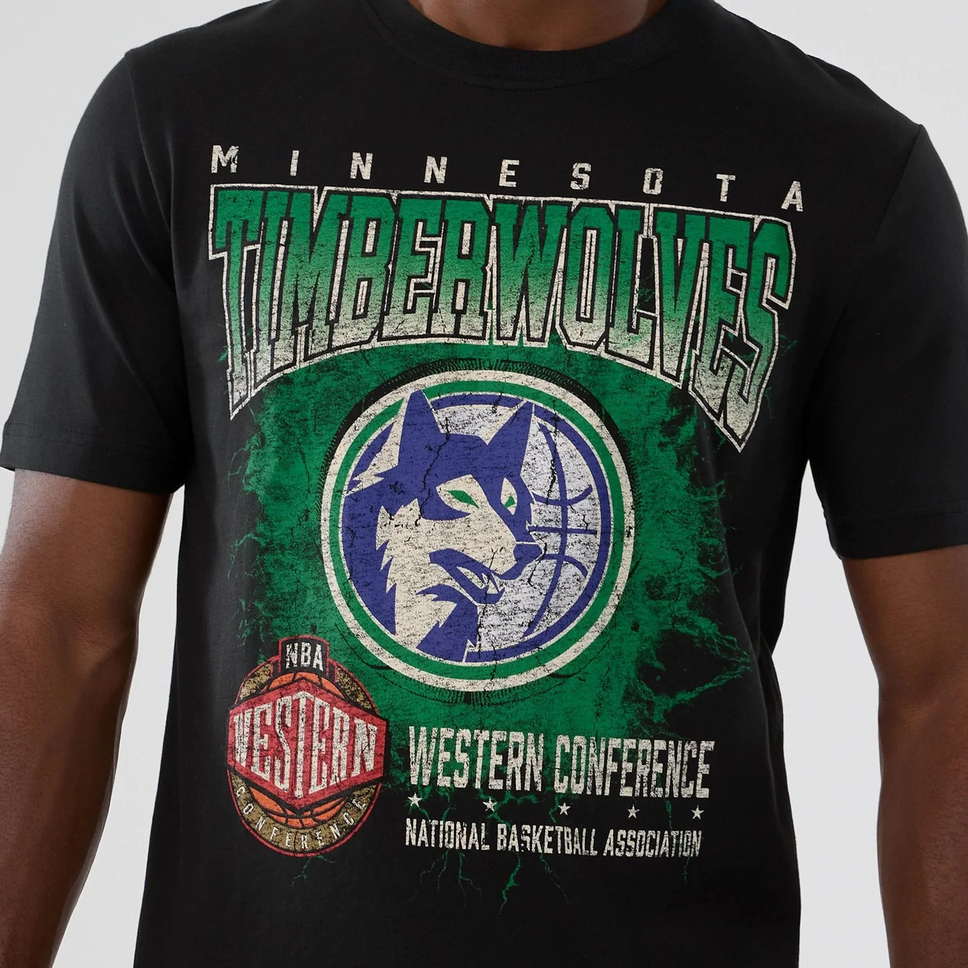 Minnesota Timberwolves NBA Hardwood Classic Black T-Shirt - Image 3