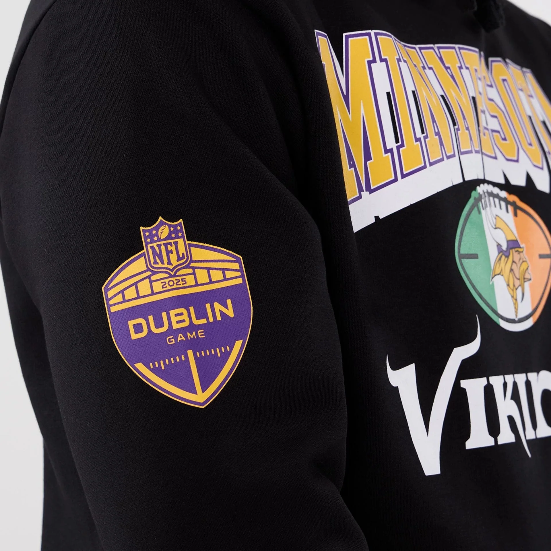 Minnesota Vikings NFL International Series Games 2025 Black Pullover Hoodie - Image 5