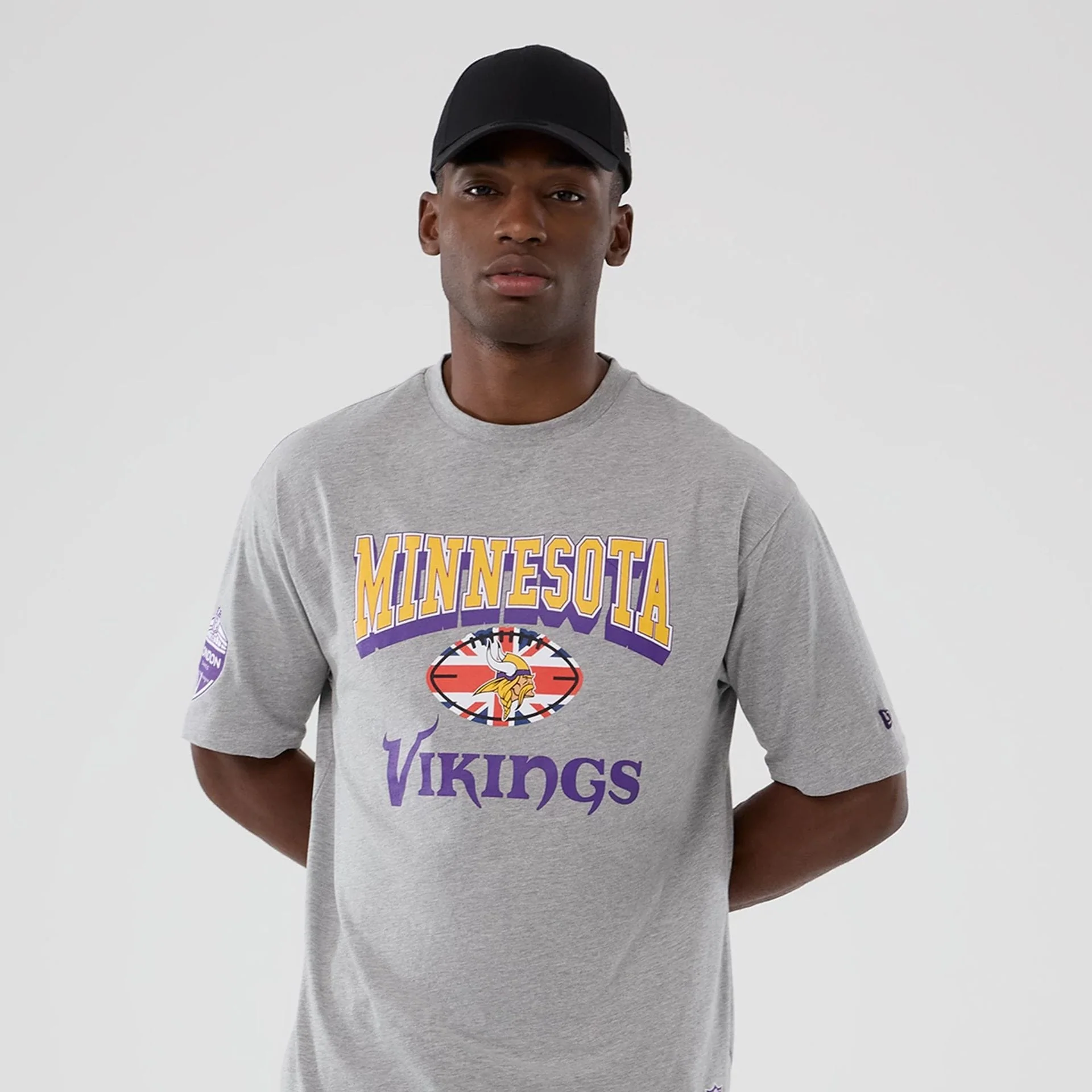 Minnesota Vikings NFL International Series Games 2025 Grey Oversized T-Shirt - Image 3
