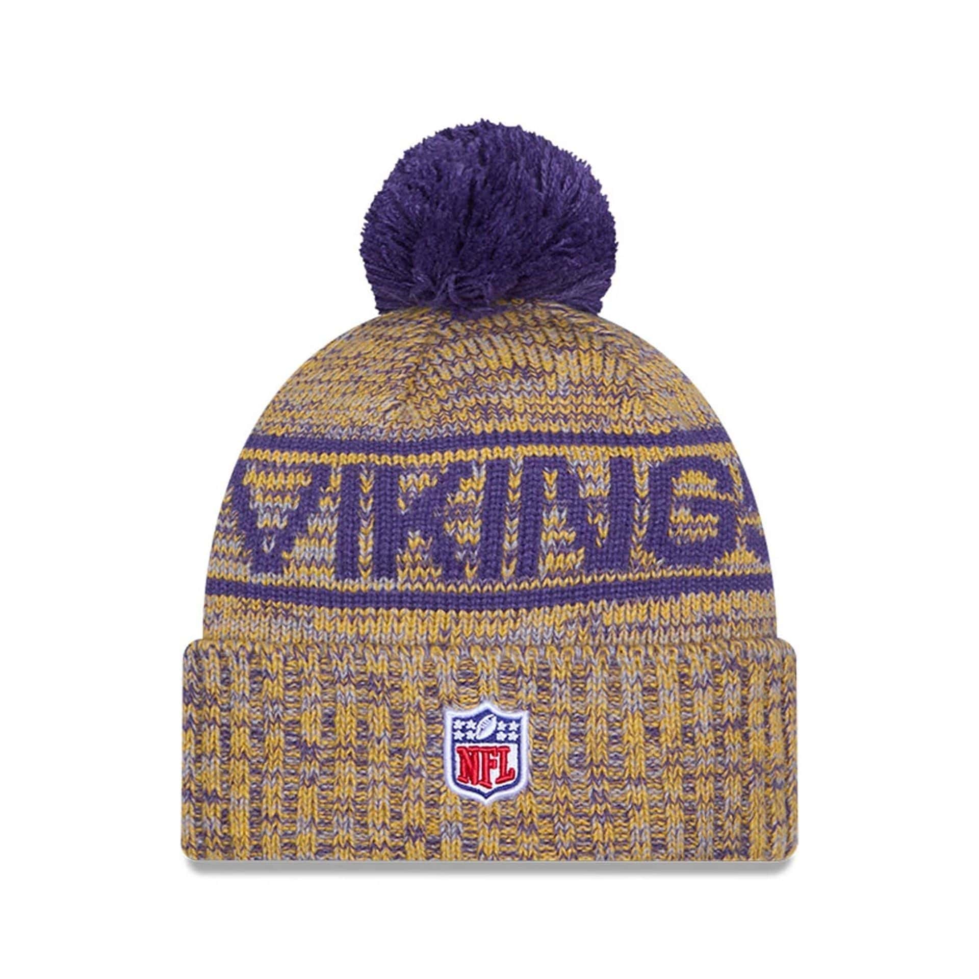 Minnesota Vikings NFL Sideline Purple Sport Knit Beanie Hat - Image 2