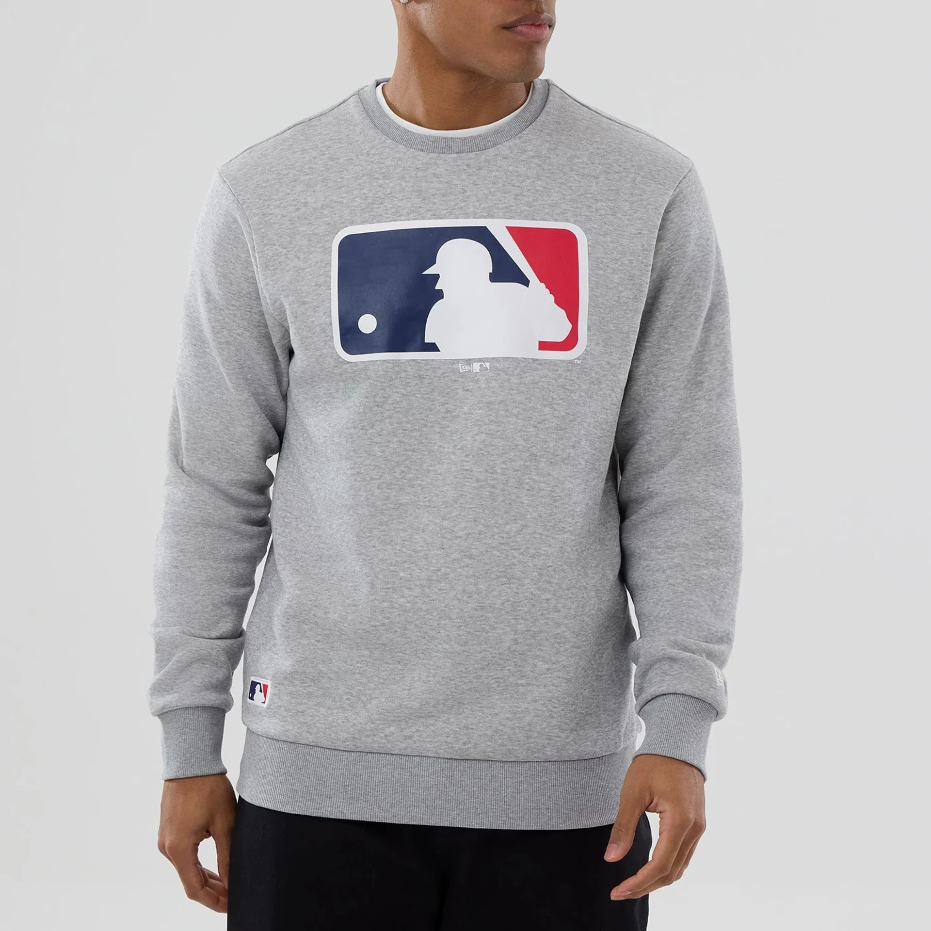 MLB Generic Logo Grey Crew Neck Sweater - Image 3