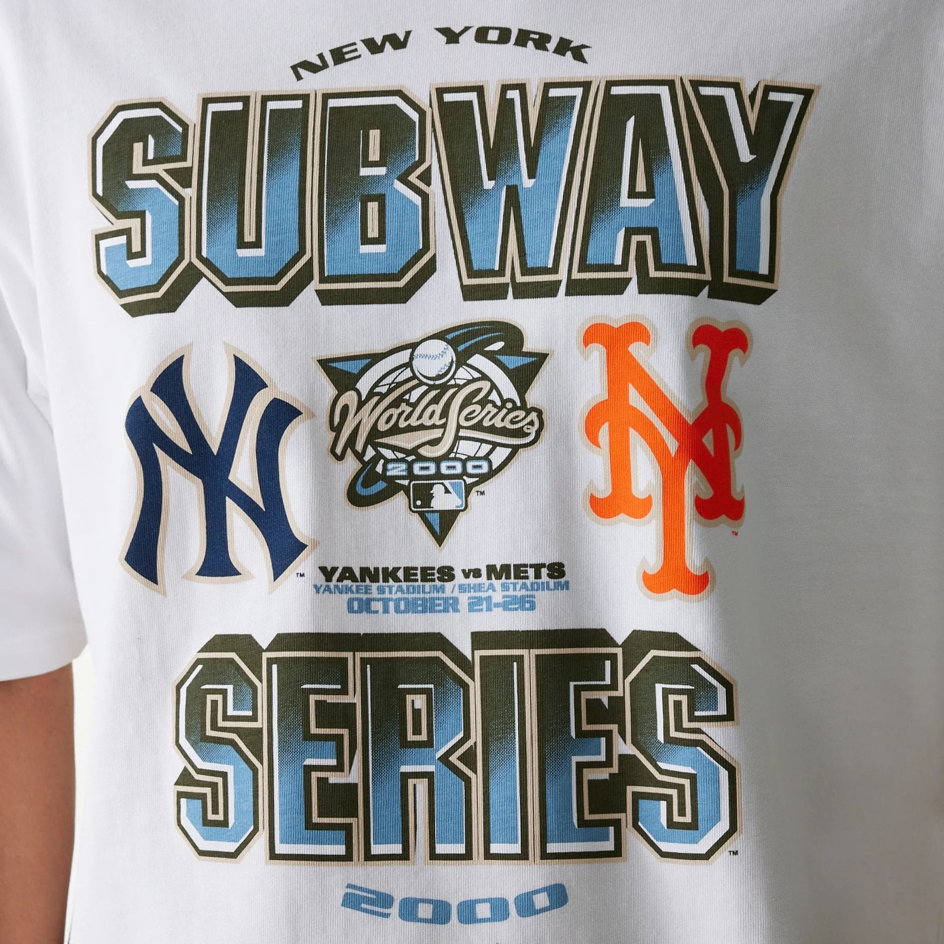 MLB Subway Series White Oversized T-Shirt - Image 3