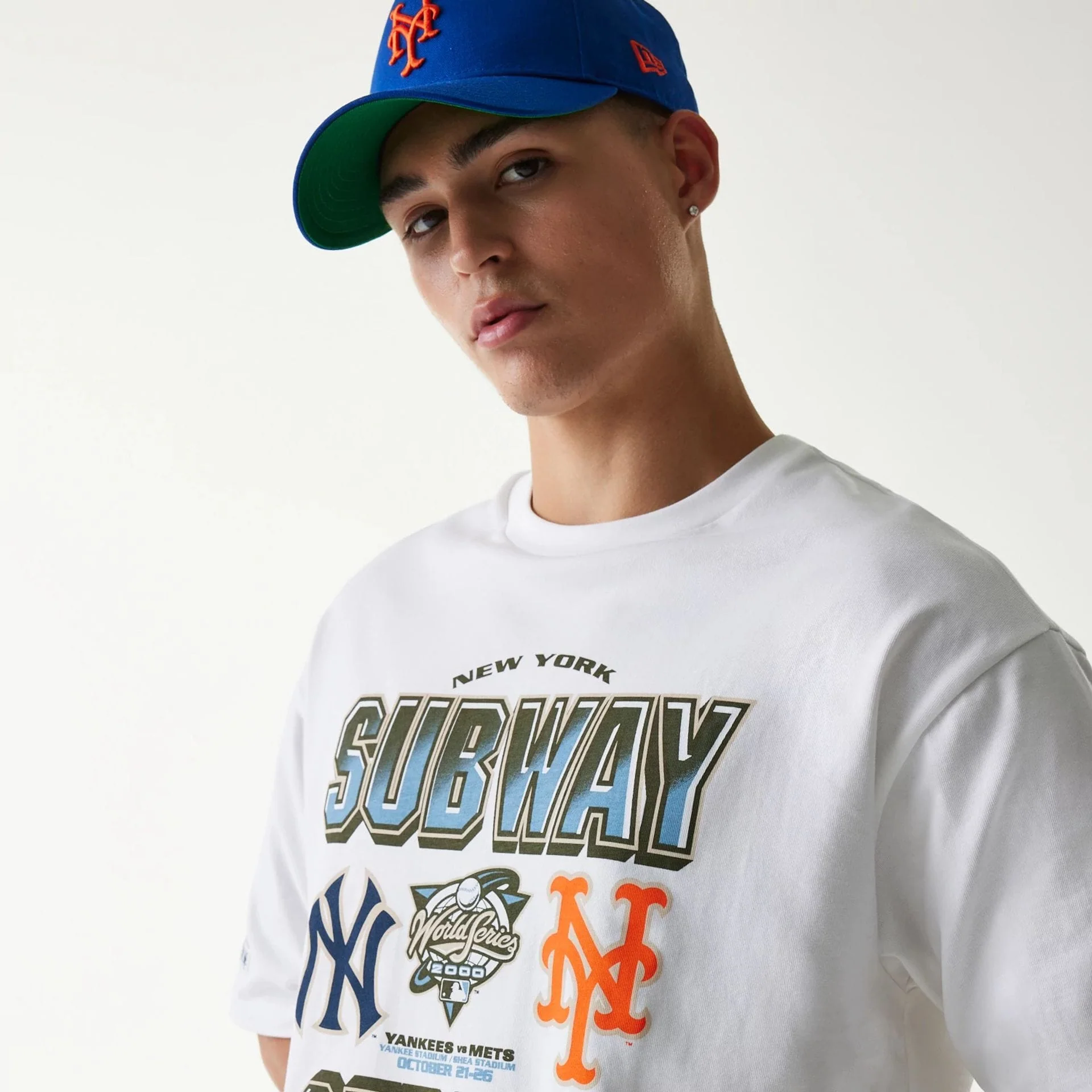 MLB Subway Series White Oversized T-Shirt - Image 4