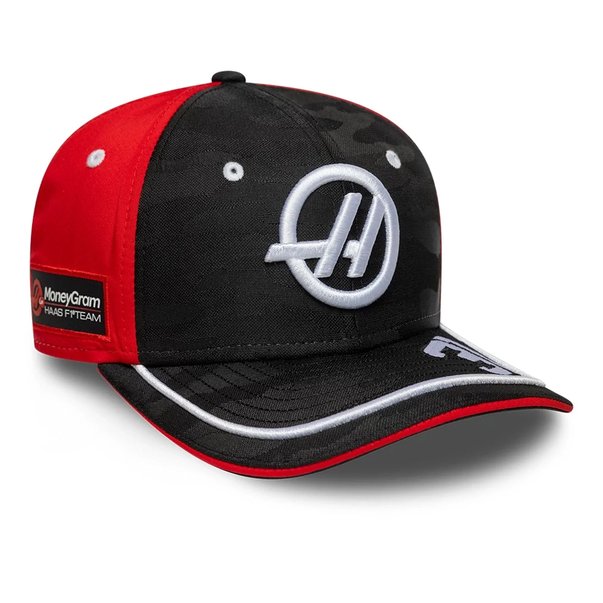 MoneyGram Haas F1 Youth Replica Esteban Ocon Black 9SEVENTY Stretch Snap Adjustable Cap - Image 3
