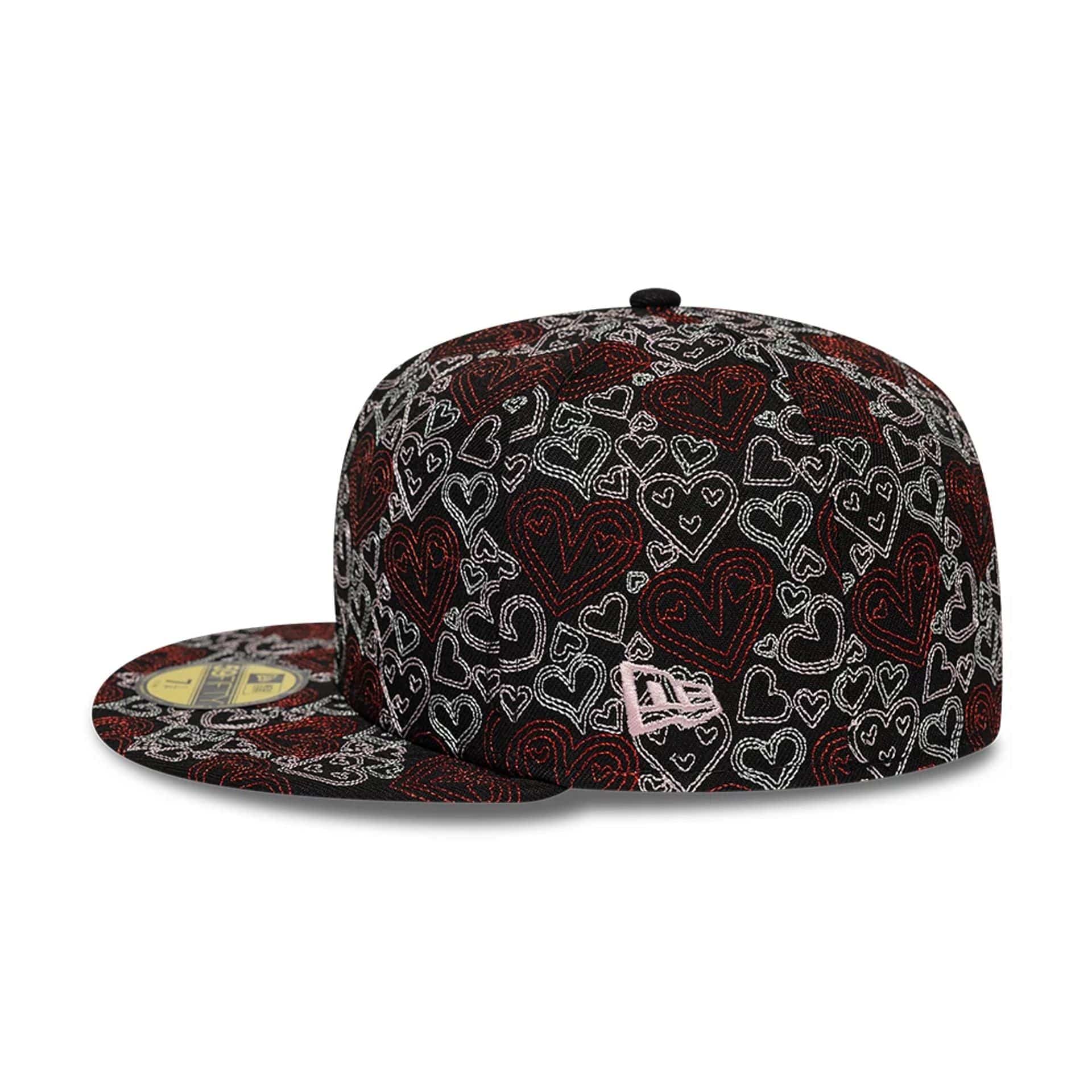 New Era All Over Hearts Black 59FIFTY Fitted Cap - Image 6