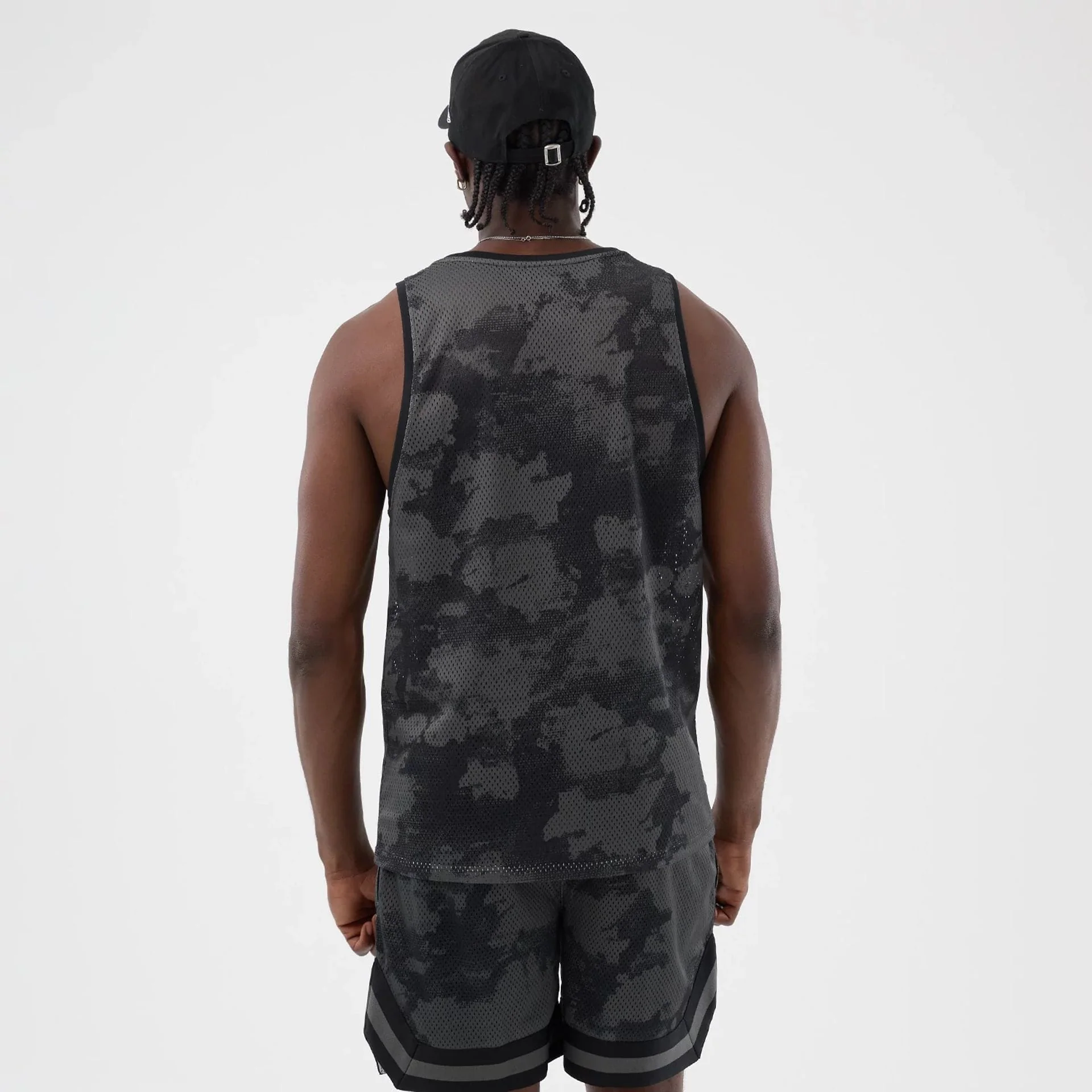 New Era All Over Print Black Camo Mesh Tank Top - Image 2