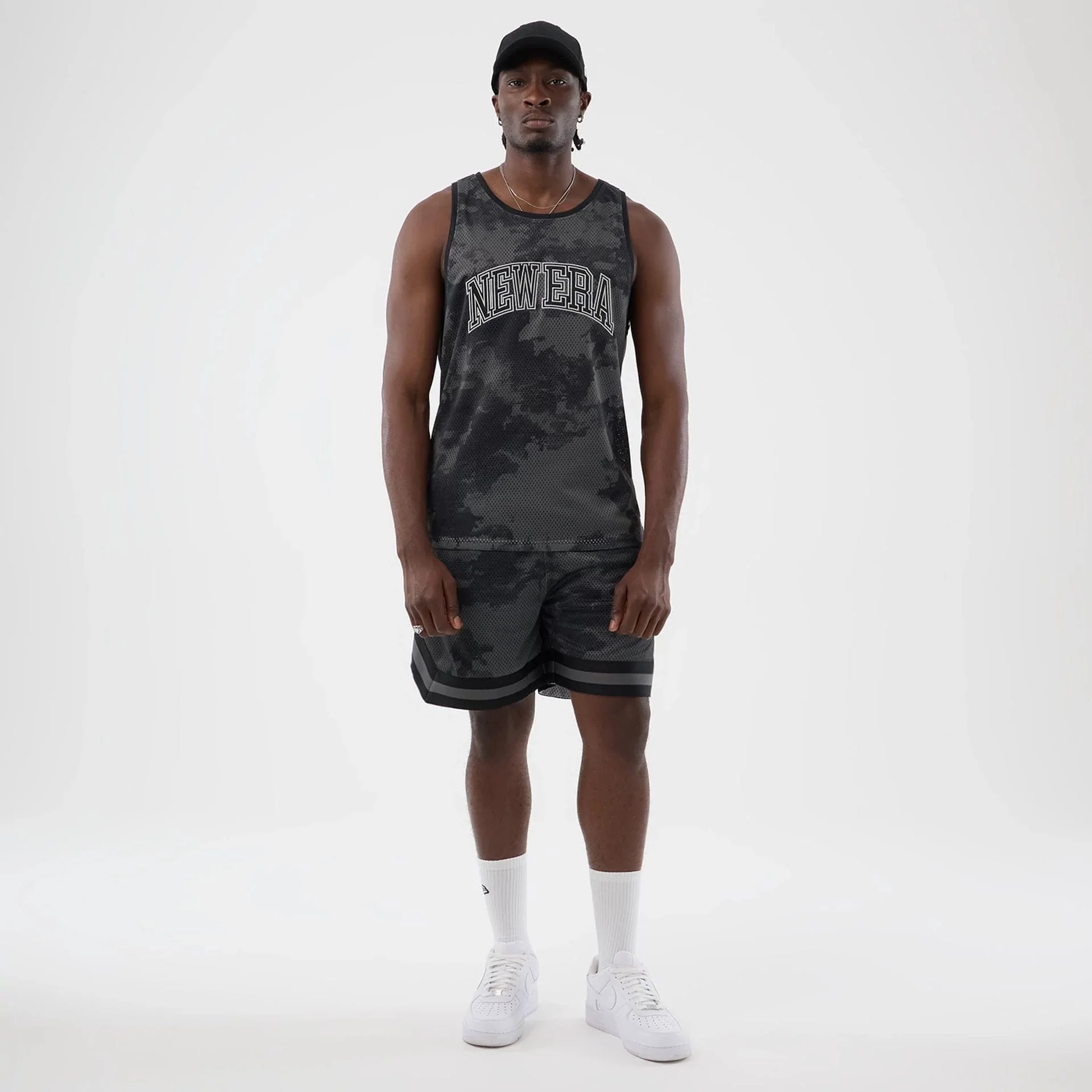 New Era All Over Print Mesh Black Camo Shorts - Image 7