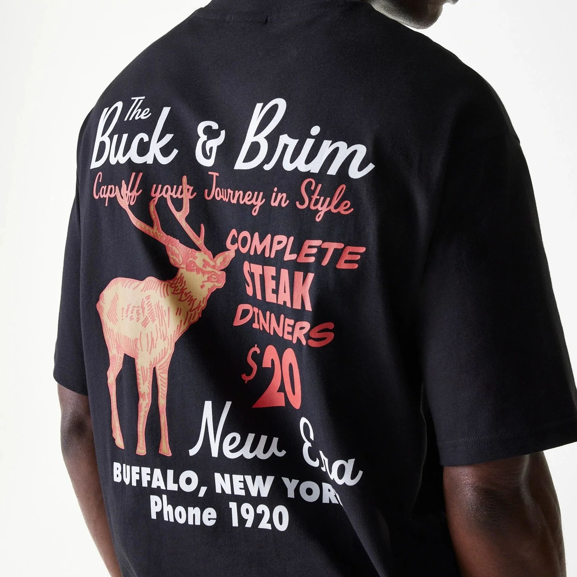 New Era Animal Graphic Black Oversized T-Shirt - Image 5