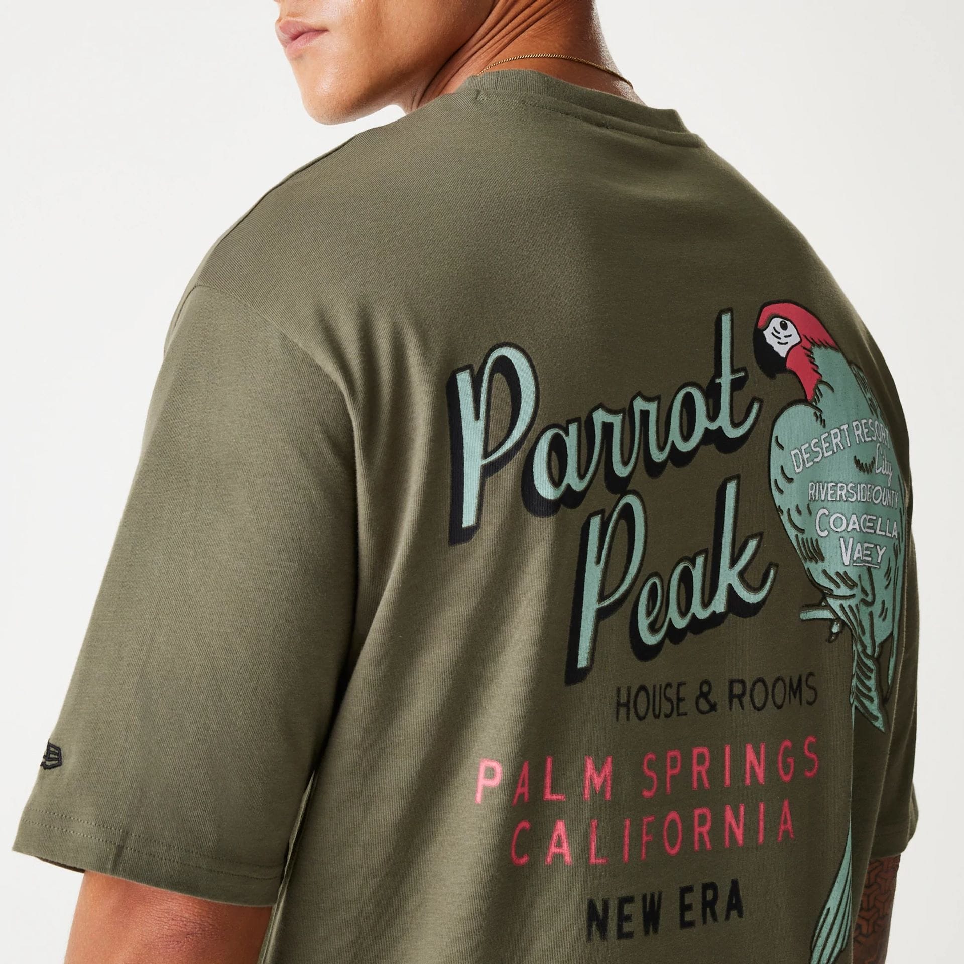 New Era Animal Graphic Green Oversized T-Shirt - Image 6