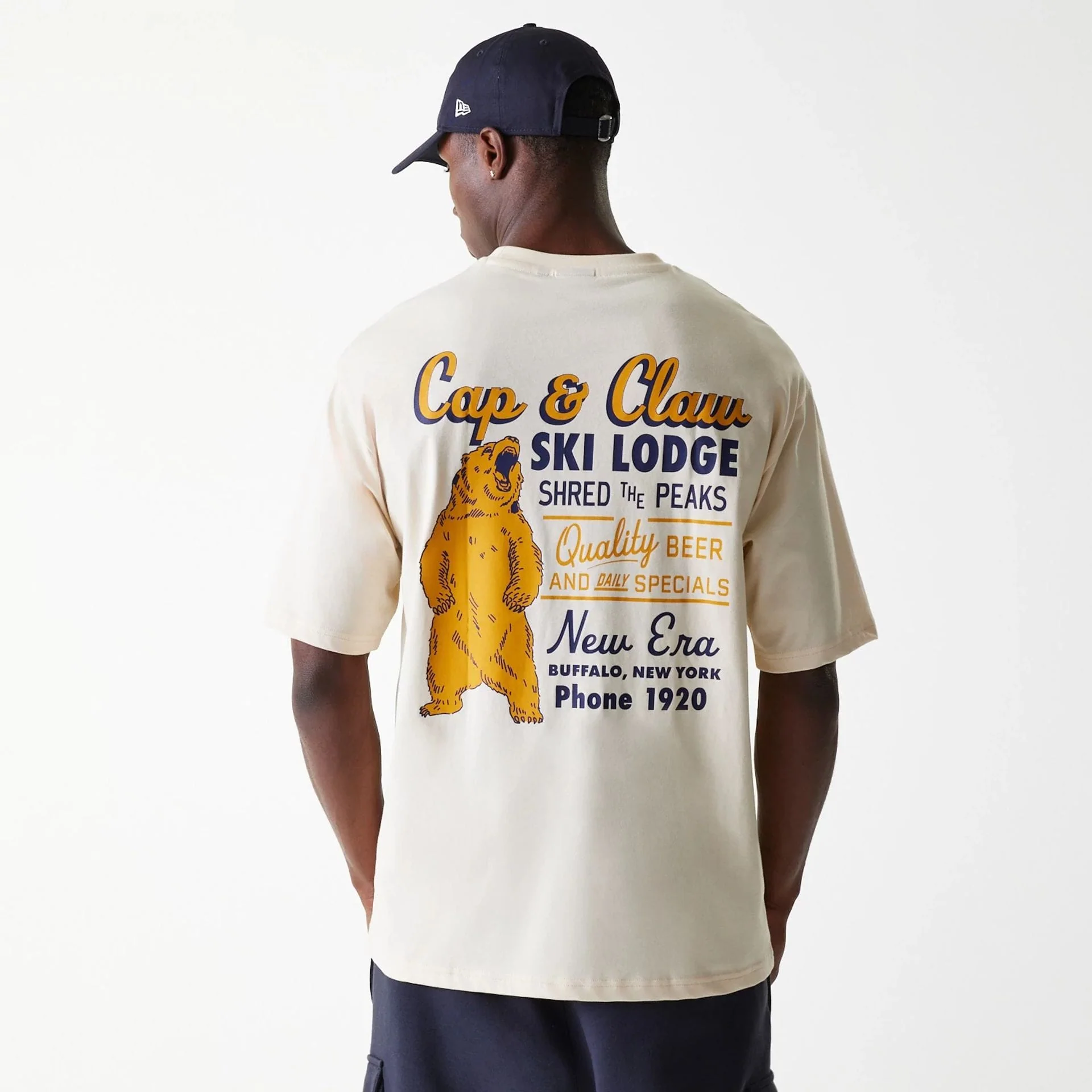 New Era Animal Graphic Light Beige Oversized T-Shirt - Image 2