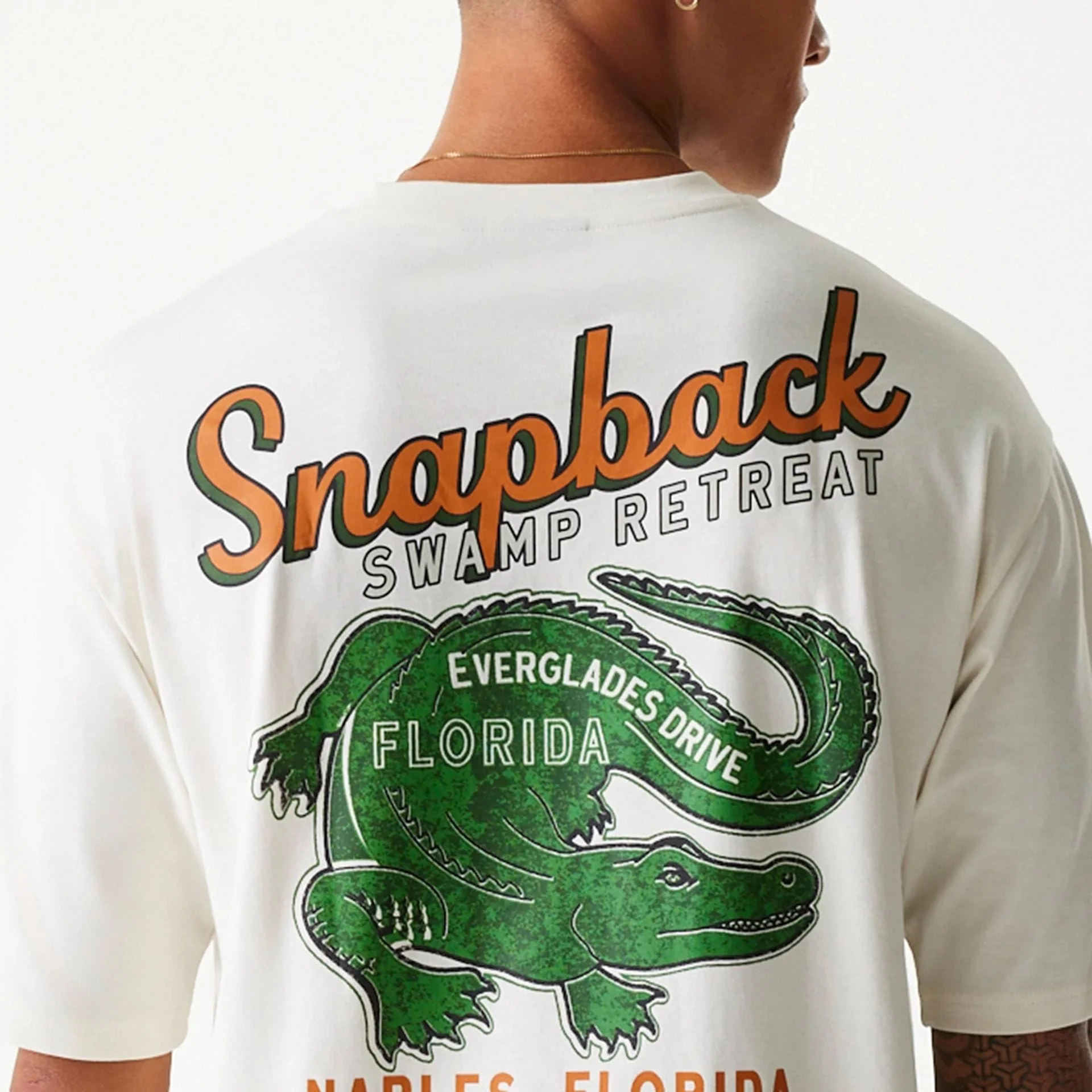 New Era Animal Graphic Open White Oversized T-Shirt - Image 6