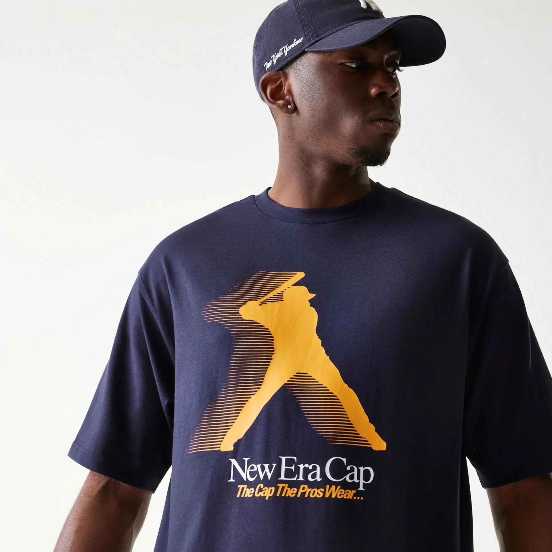 New Era Baseball Player Graphic Navy Oversized T-Shirt - Image 6
