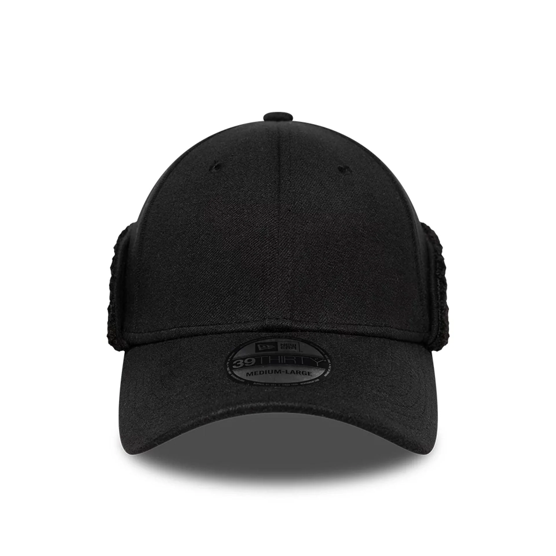 New Era Black 39THIRTY Downflap Stretch Fit Cap - Image 3