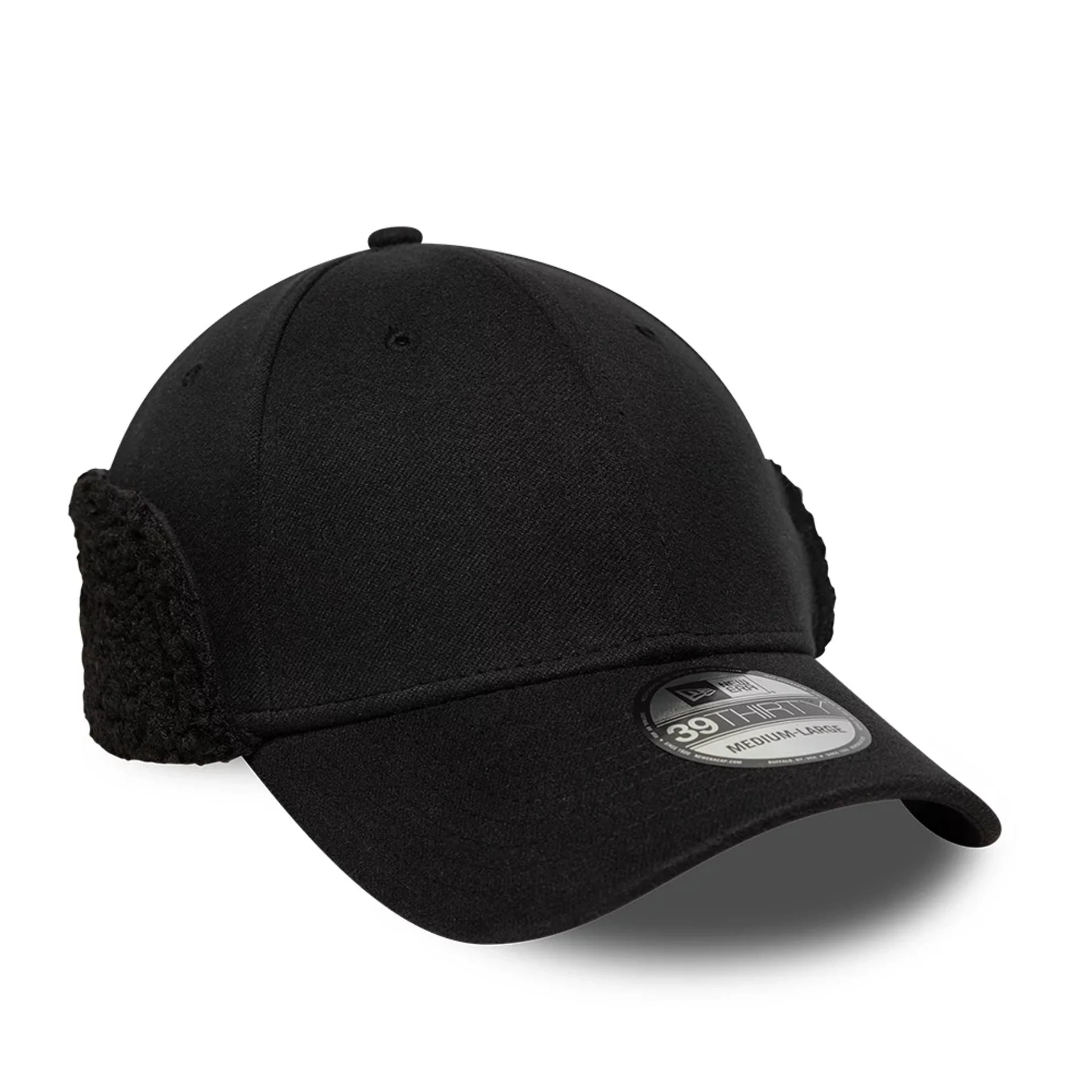 New Era Black 39THIRTY Downflap Stretch Fit Cap - Image 4