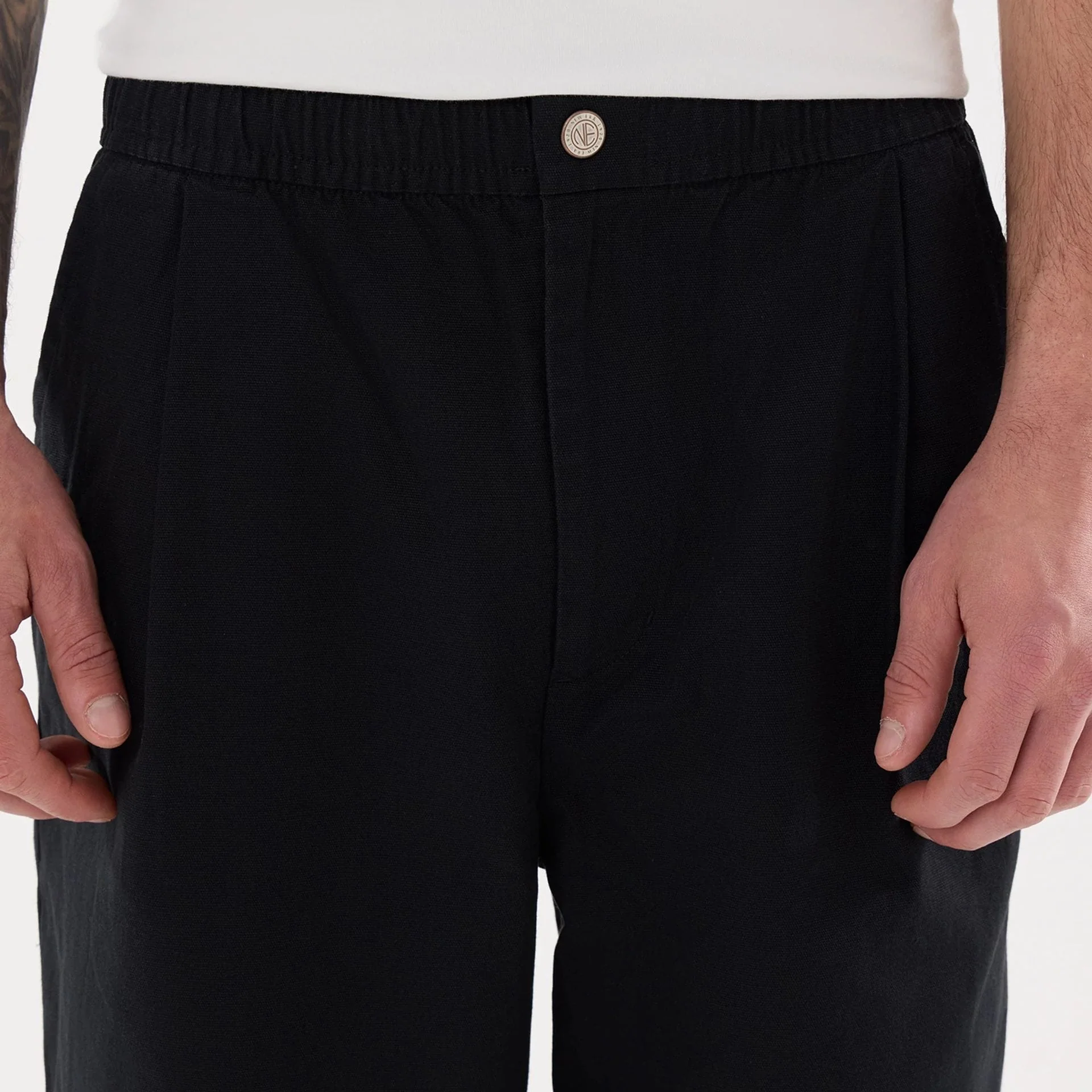 New Era Black Balloon Leg Trousers - Image 3
