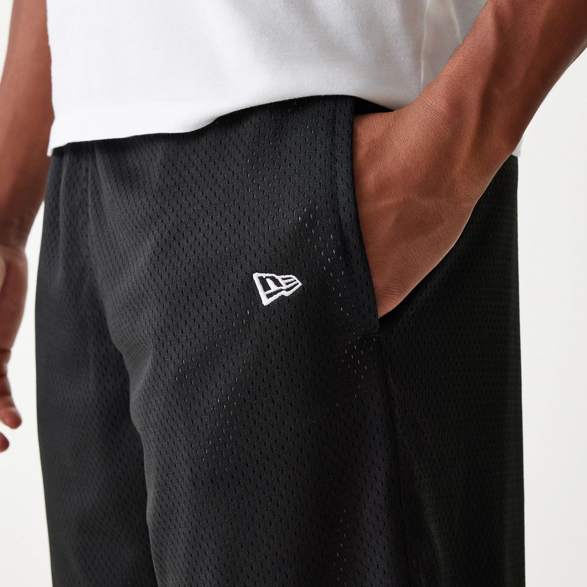 New Era Black Mesh Shorts - Image 6