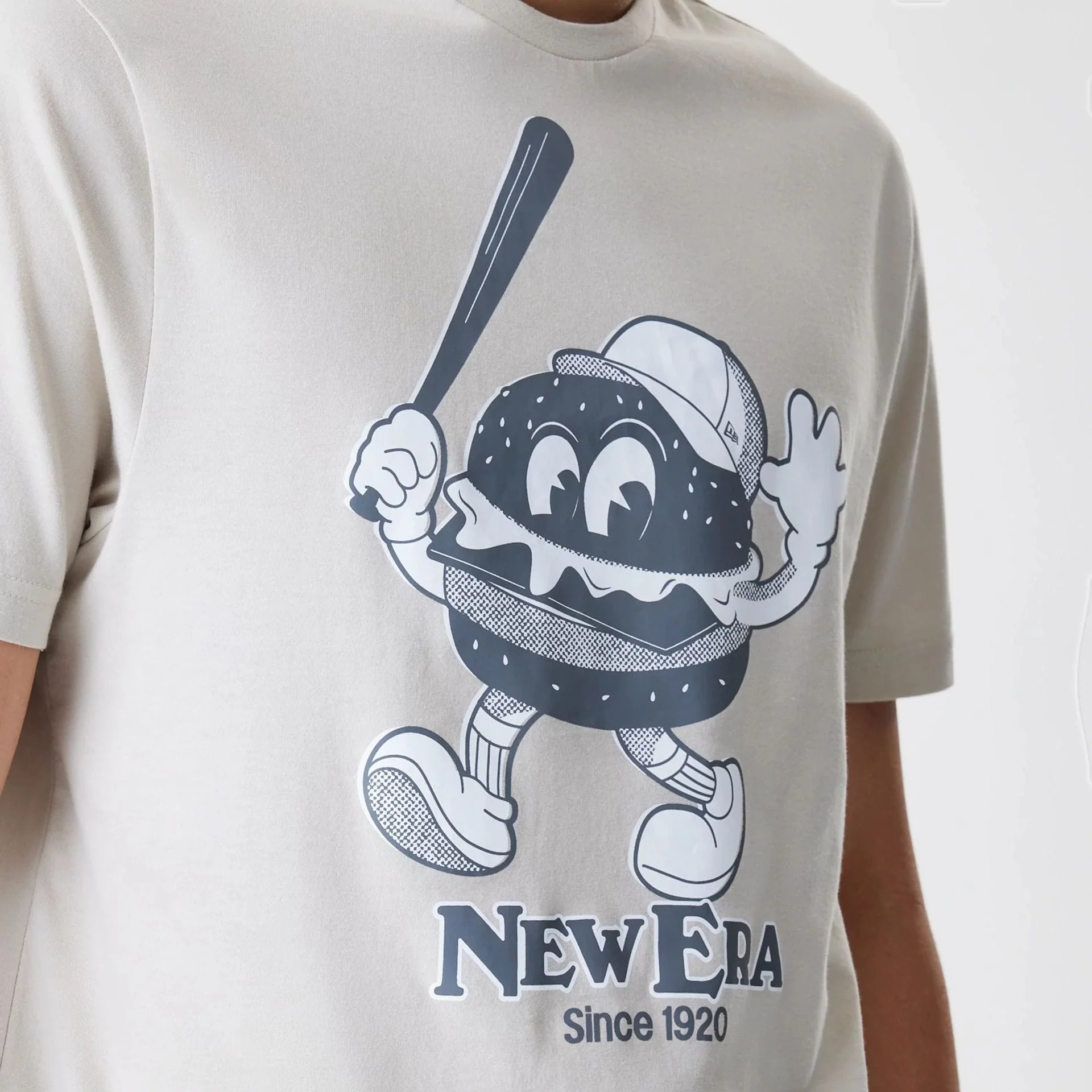 New Era Burger Graphic Cream T-Shirt - Image 3
