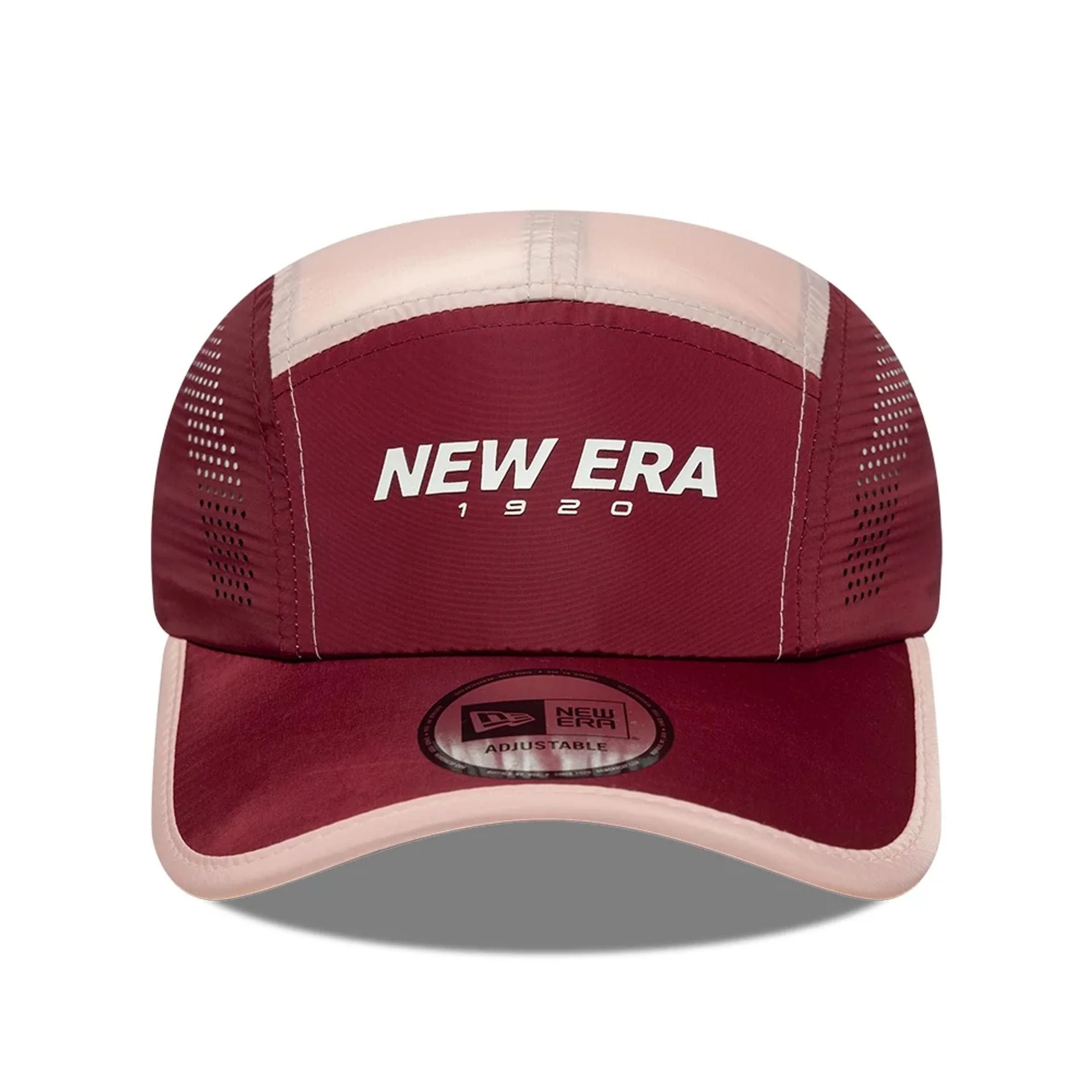New Era Colour Block Dark Red Runner Adjustable Cap - Image 2