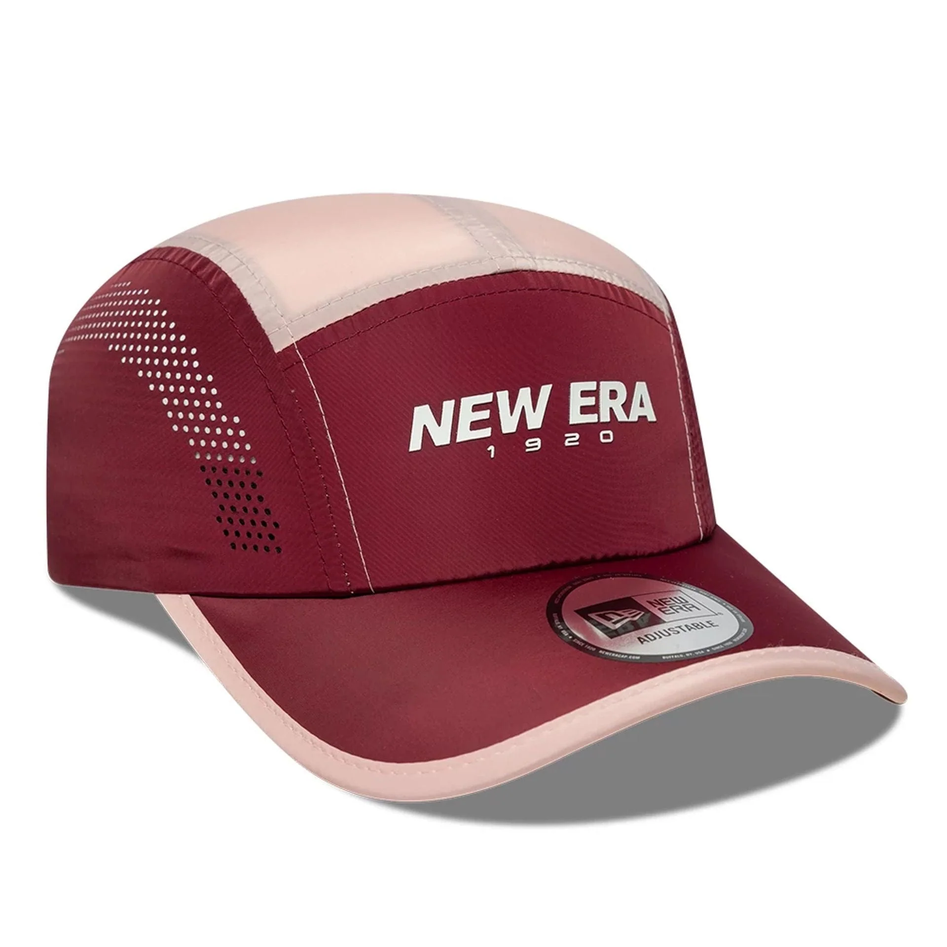 New Era Colour Block Dark Red Runner Adjustable Cap - Image 3