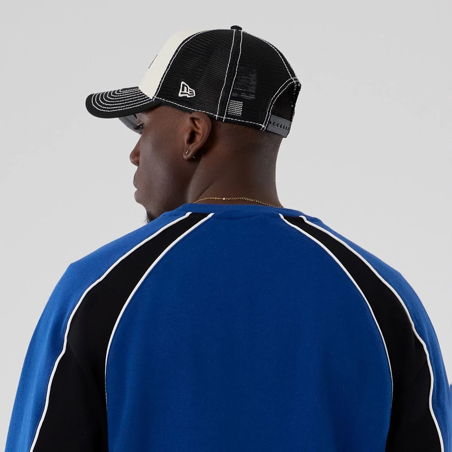 New Era Colour Block Navy Crew Neck Sweater - Image 7