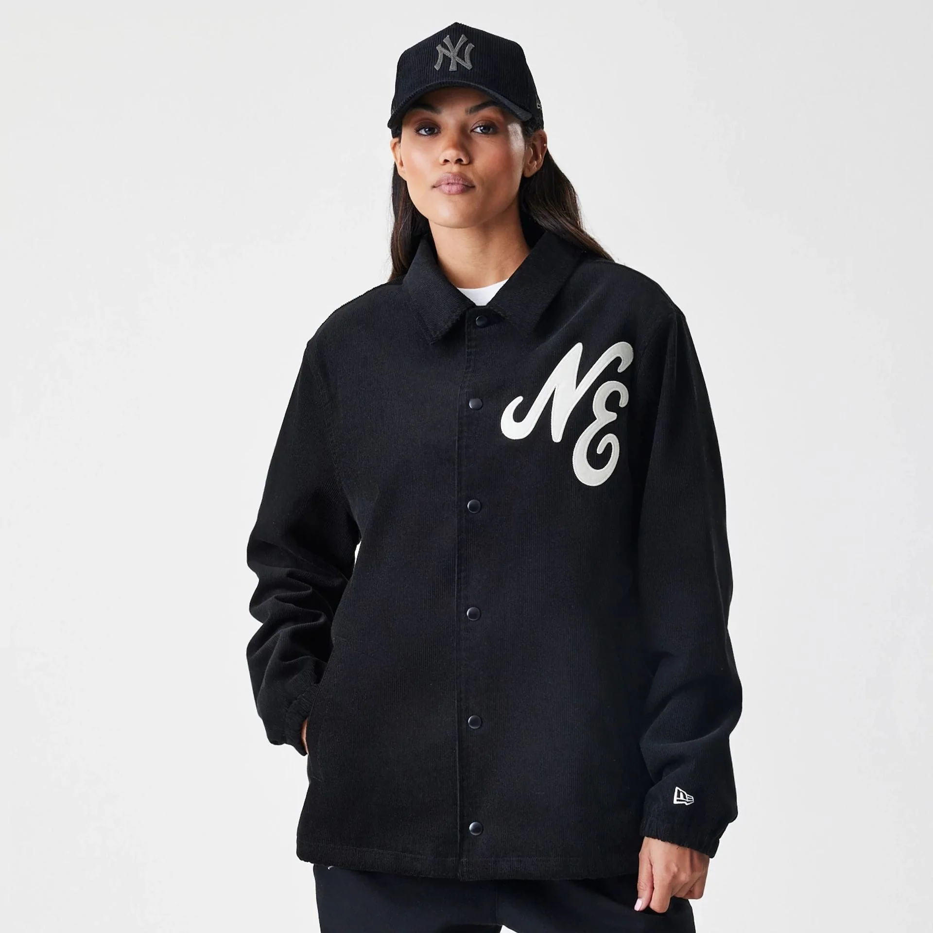 New Era Cord Black Coaches Jacket - Image 4