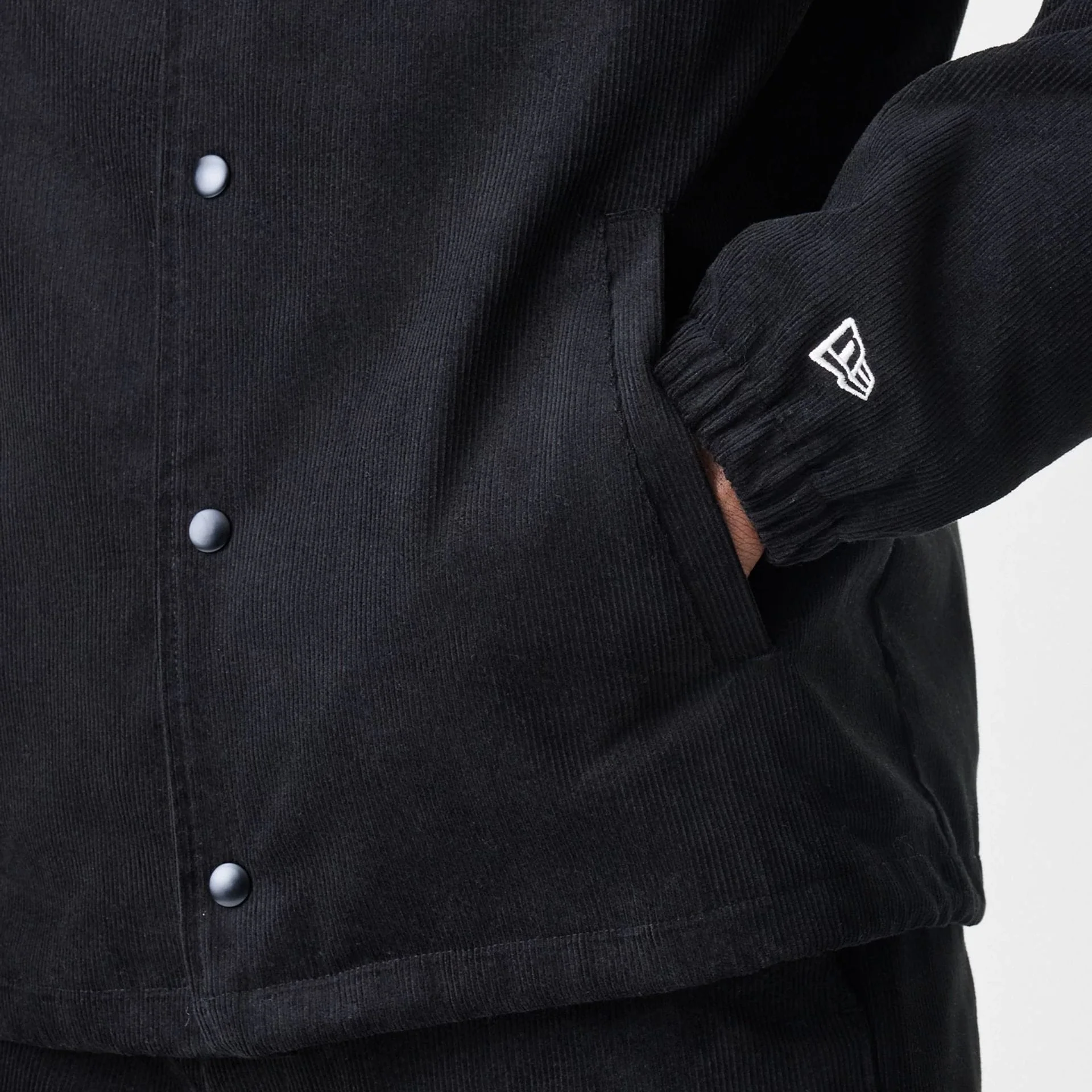 New Era Cord Black Coaches Jacket - Image 7