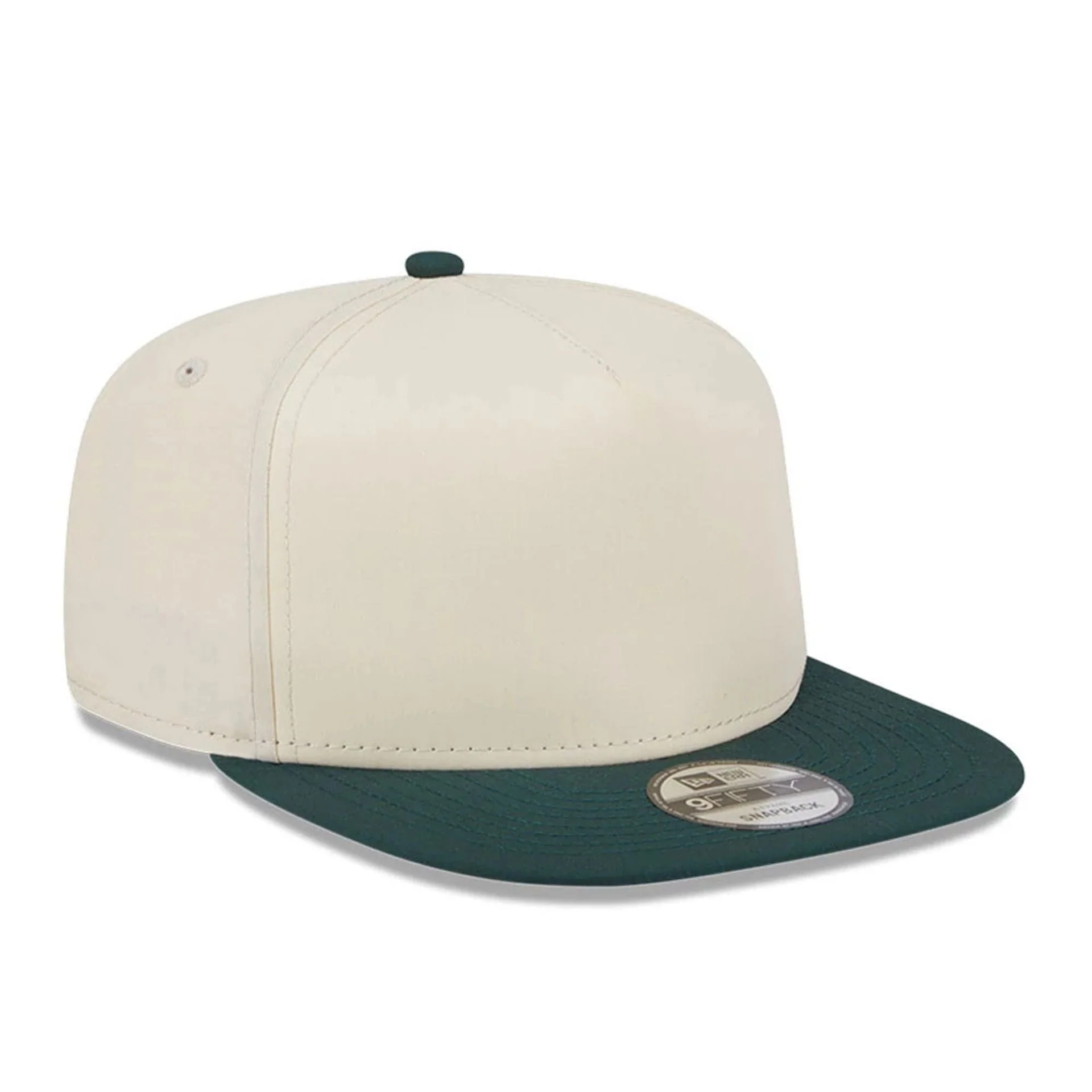 New Era Cream & Dark Green 9FIFTY A-Frame Snapback Adjustable Cap - Image 3