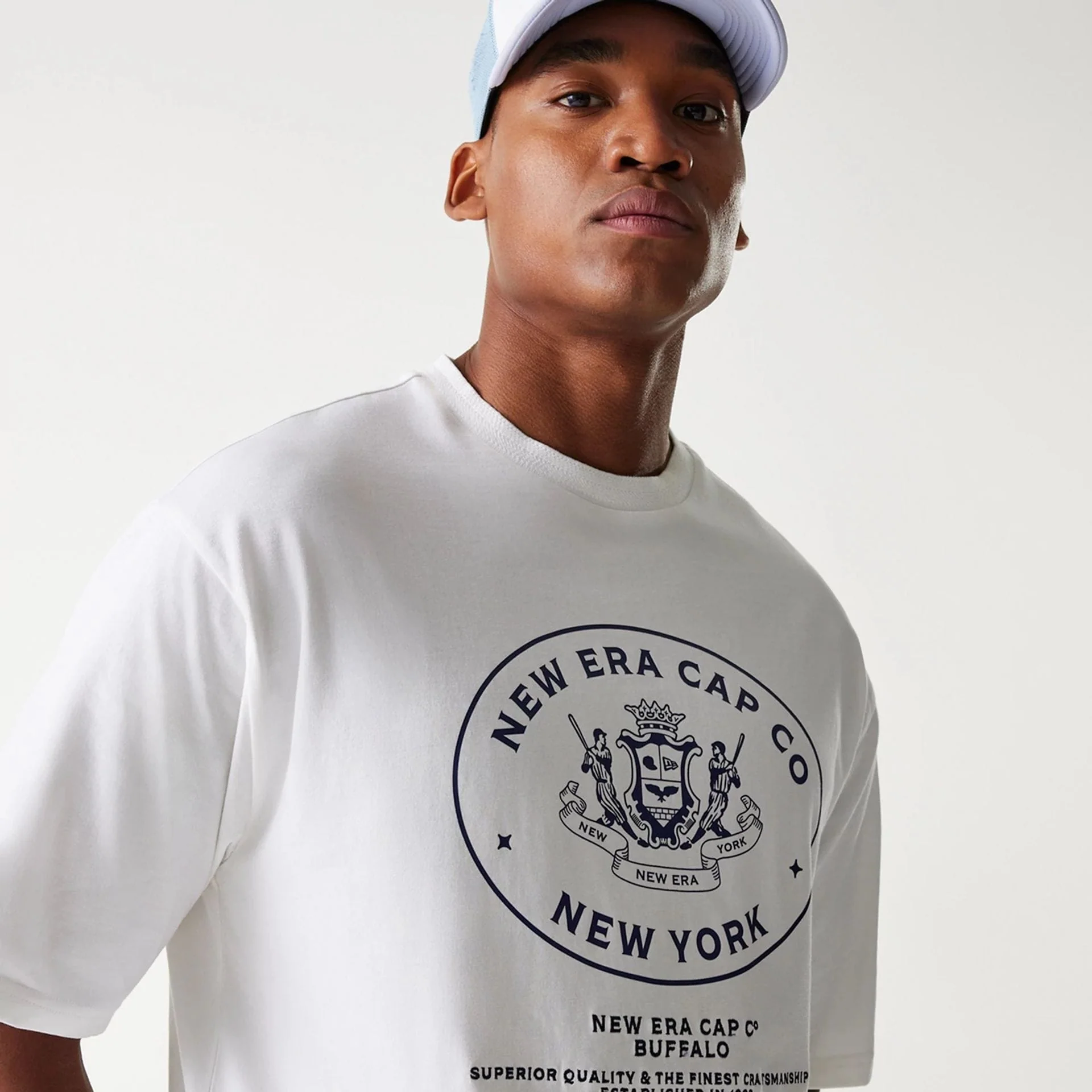 New Era Crest White Oversized T-Shirt - Image 4