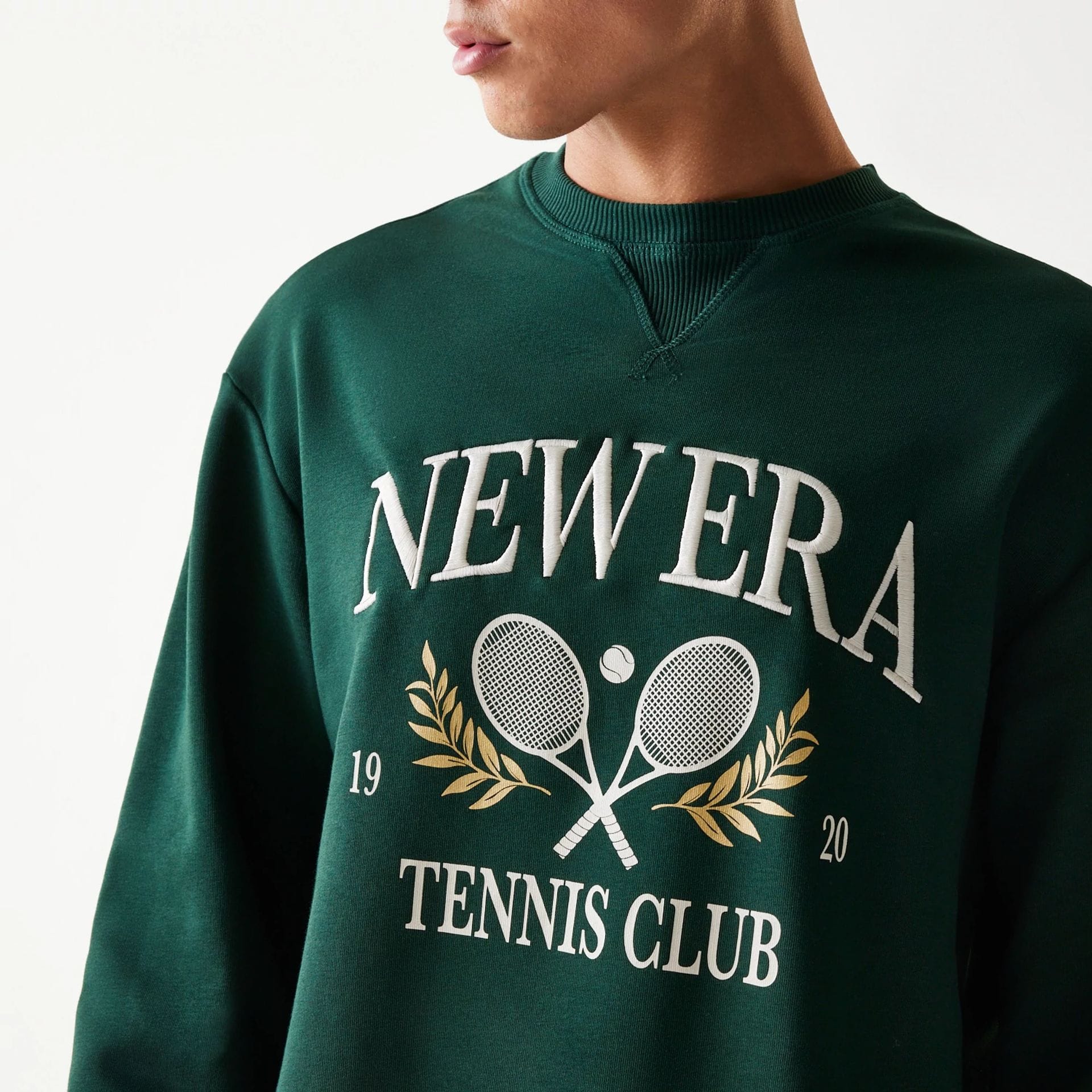 New Era Dark Green Oversized Crew Neck Sweater - Image 4