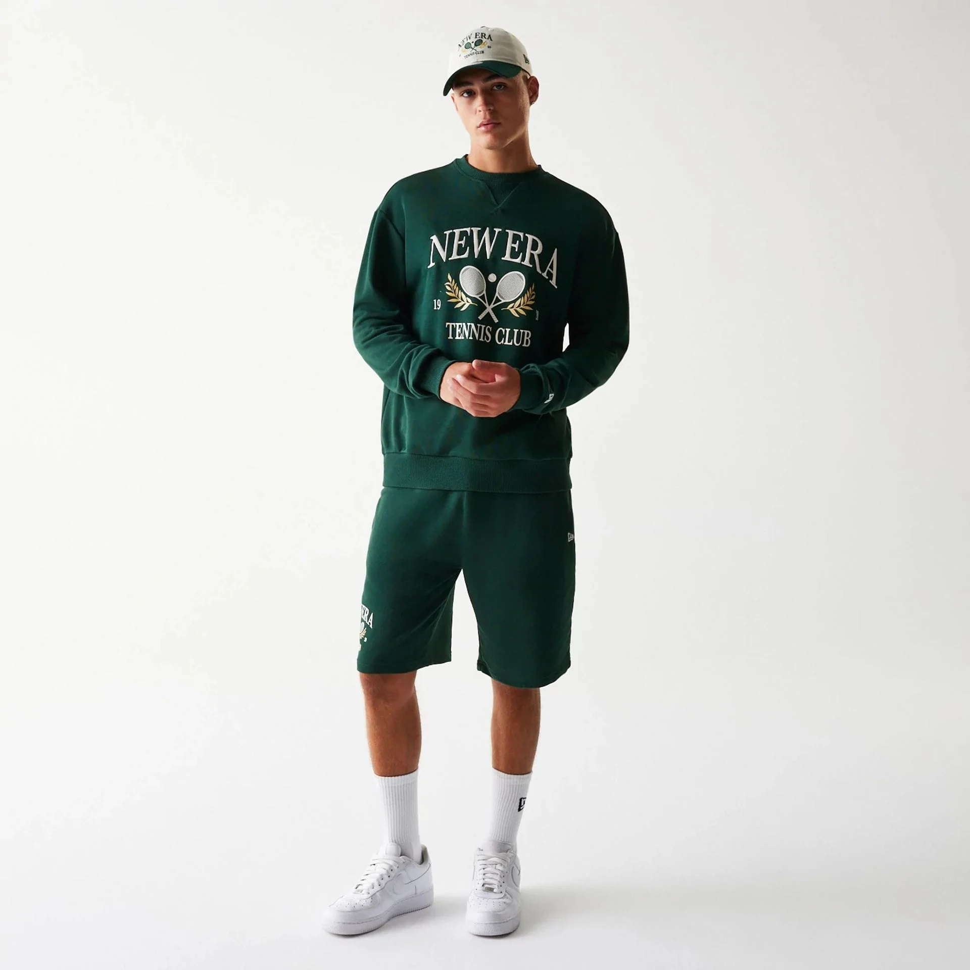 New Era Dark Green Oversized Crew Neck Sweater - Image 8