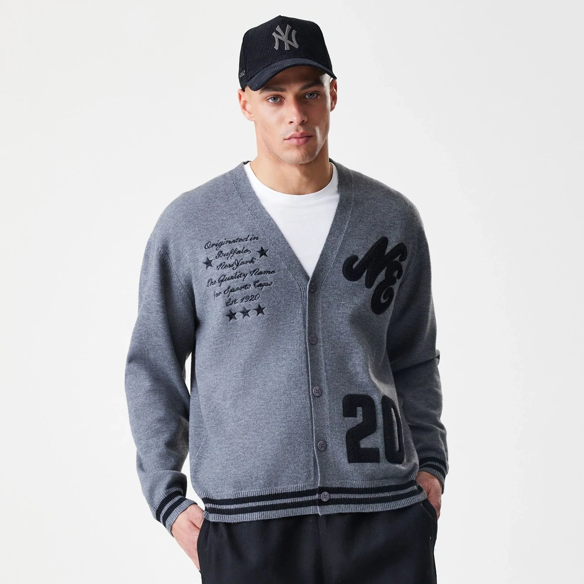 New Era Dark Grey Cardigan - Image 3