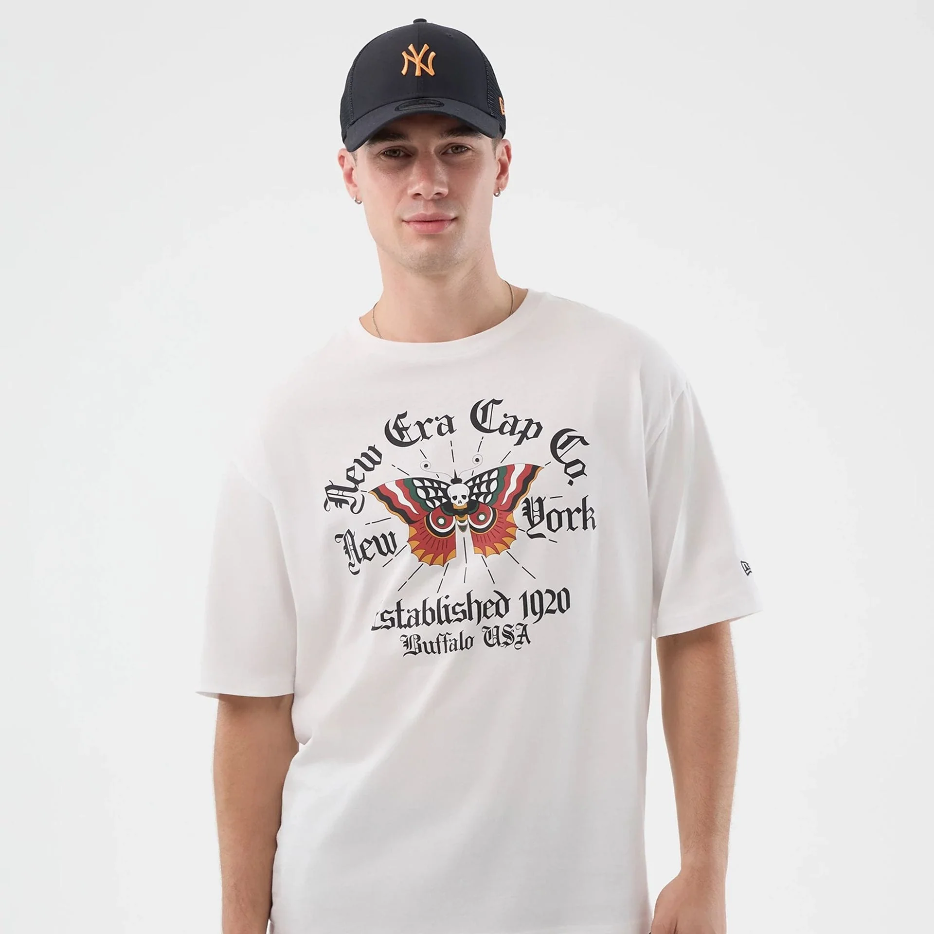 New Era Death Moth Graphic White Oversized T-Shirt - Image 3