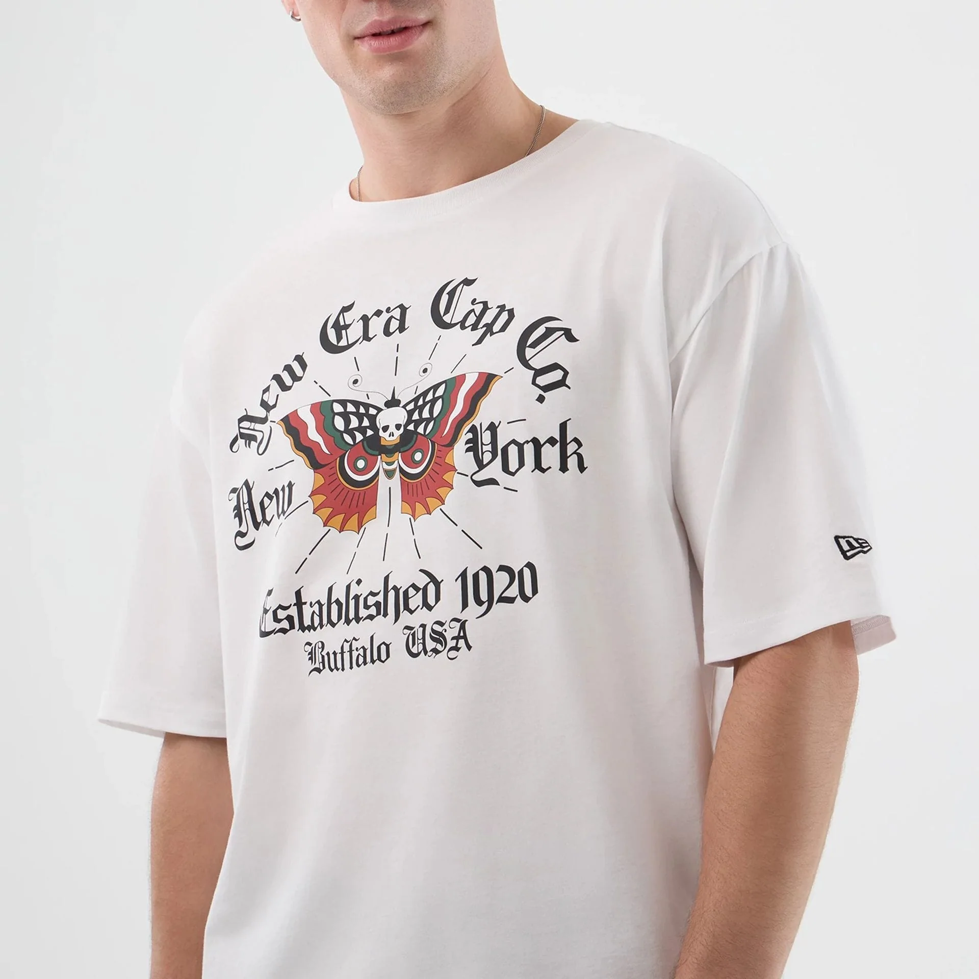 New Era Death Moth Graphic White Oversized T-Shirt - Image 6