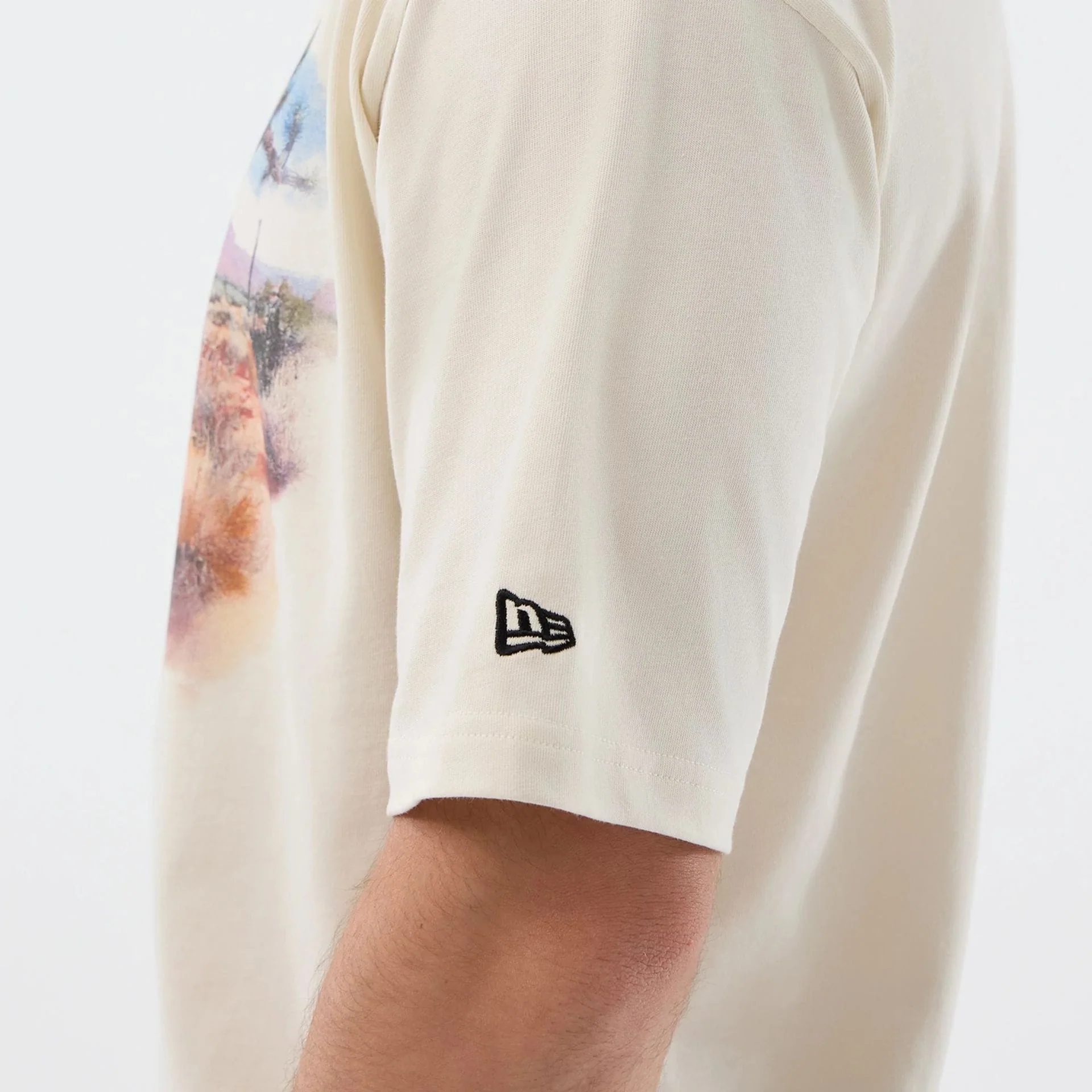 New Era Dessert Graphic Light Beige Oversized T-Shirt - Image 7