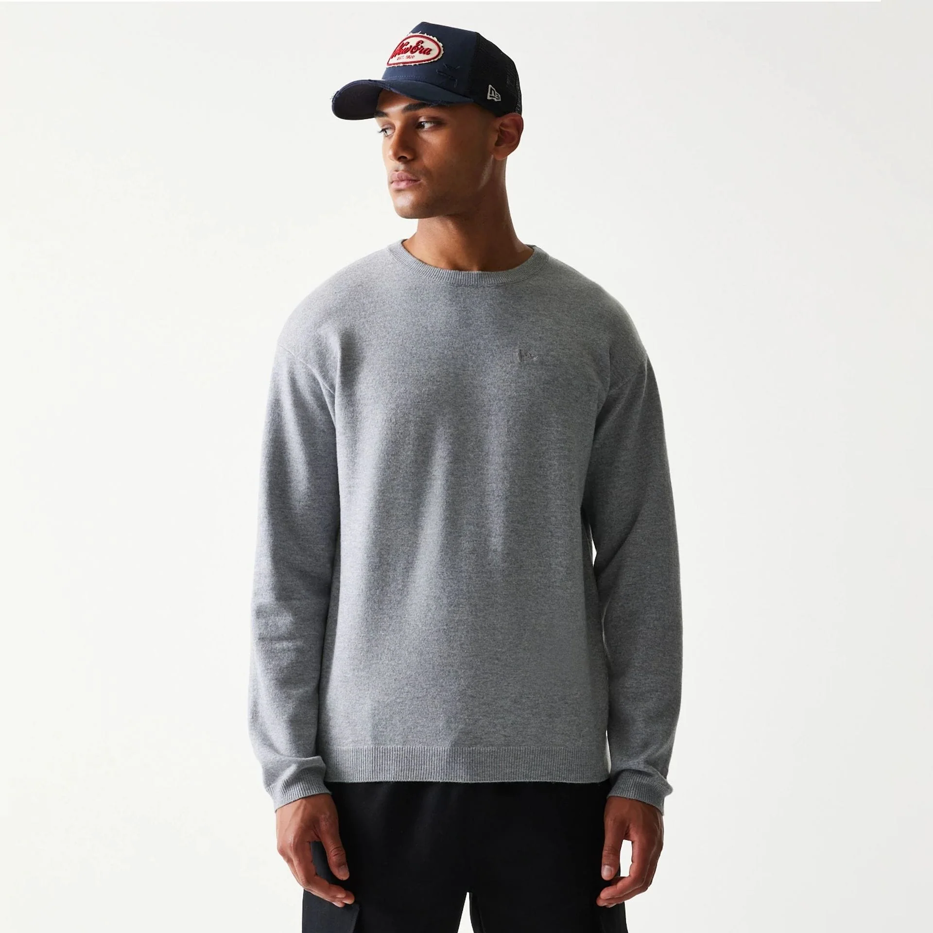 New Era Essential Flag Grey Knitted Sweater - Image 3