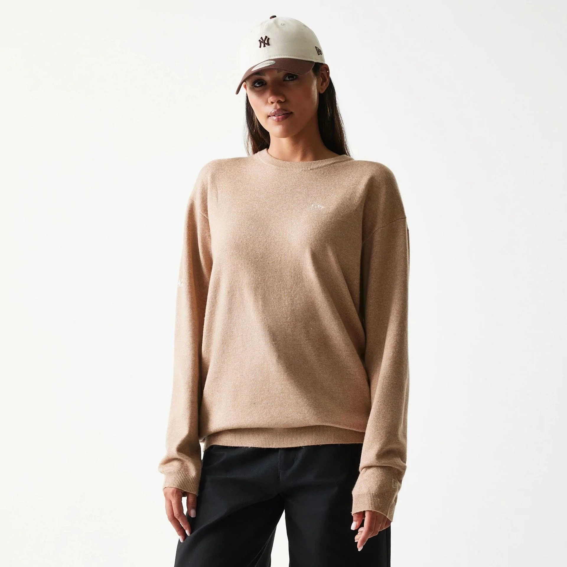 New Era Essential Flag Light Beige Knitted Sweater - Image 2