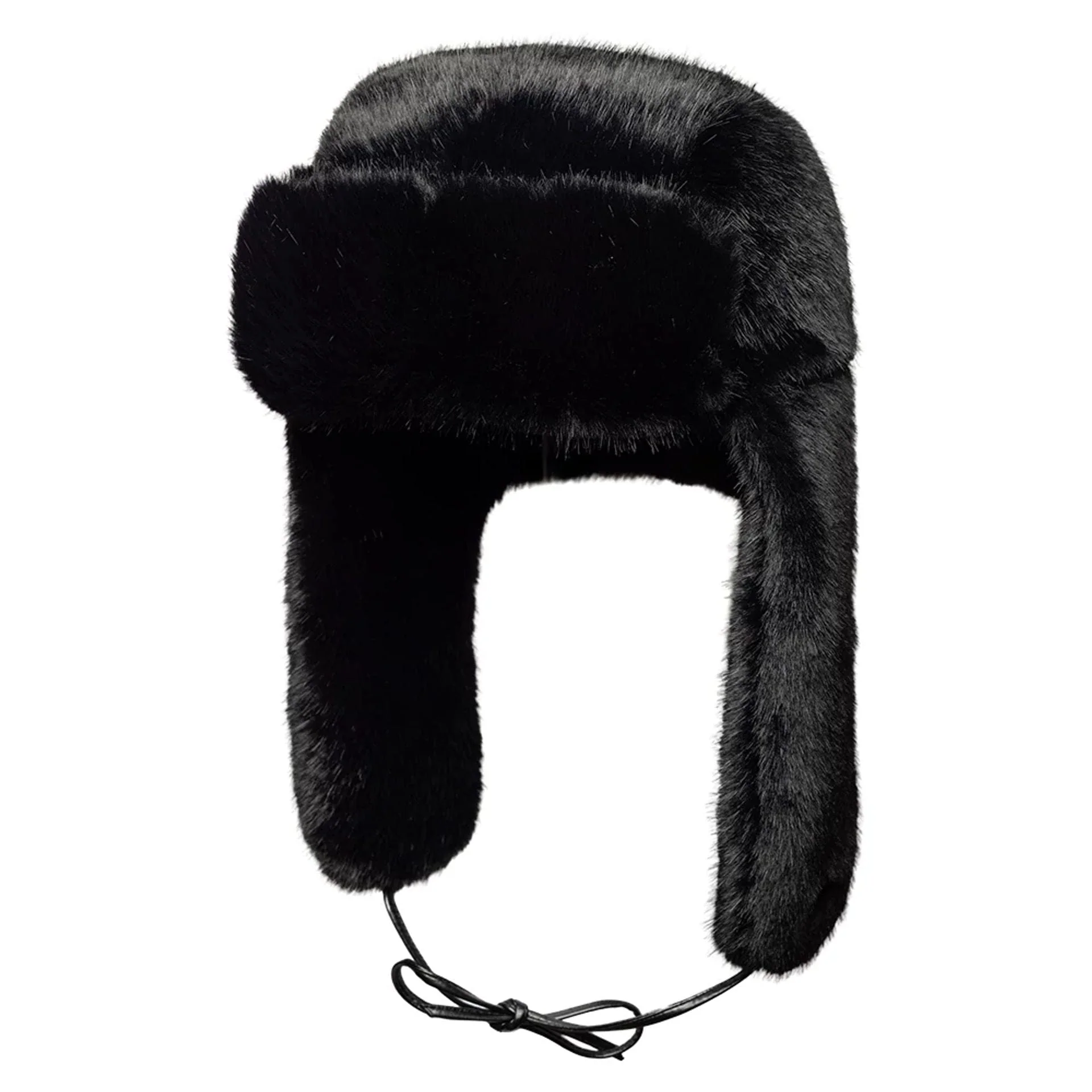 New Era Faux Fur Black Trapper Hat - Image 2
