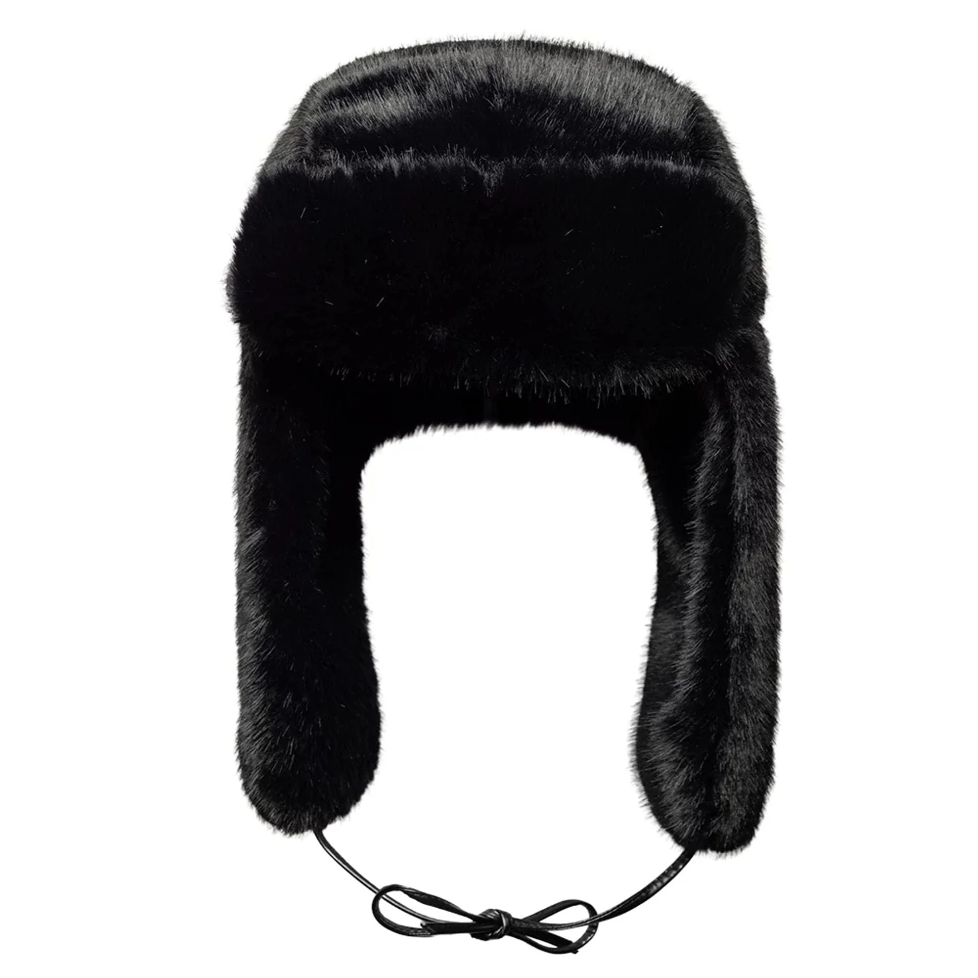 New Era Faux Fur Black Trapper Hat - Image 7