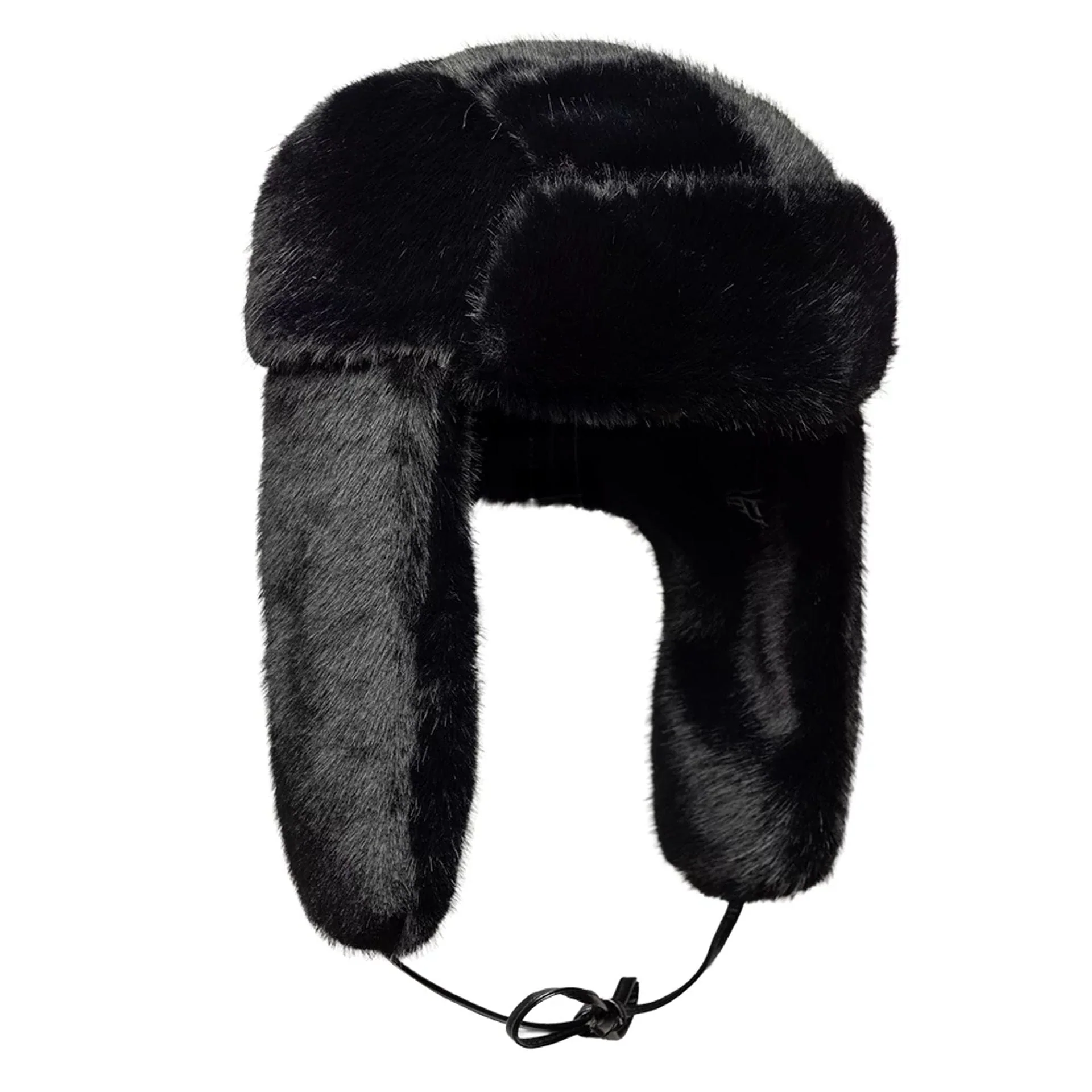 New Era Faux Fur Black Trapper Hat - Image 8