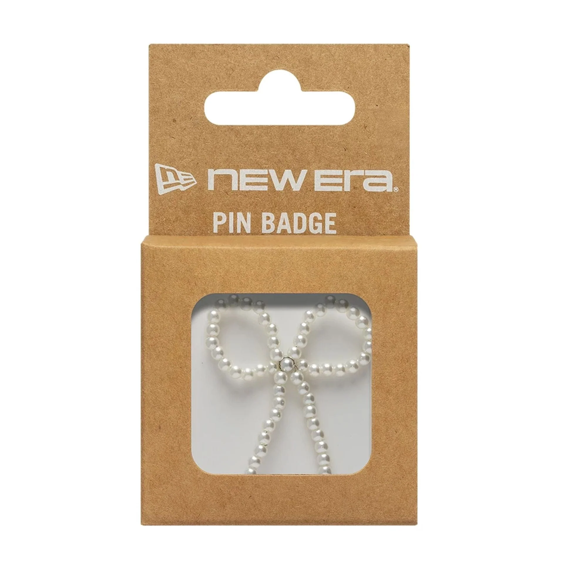 New Era Faux Pearl Bow White Pin Badge - Image 3