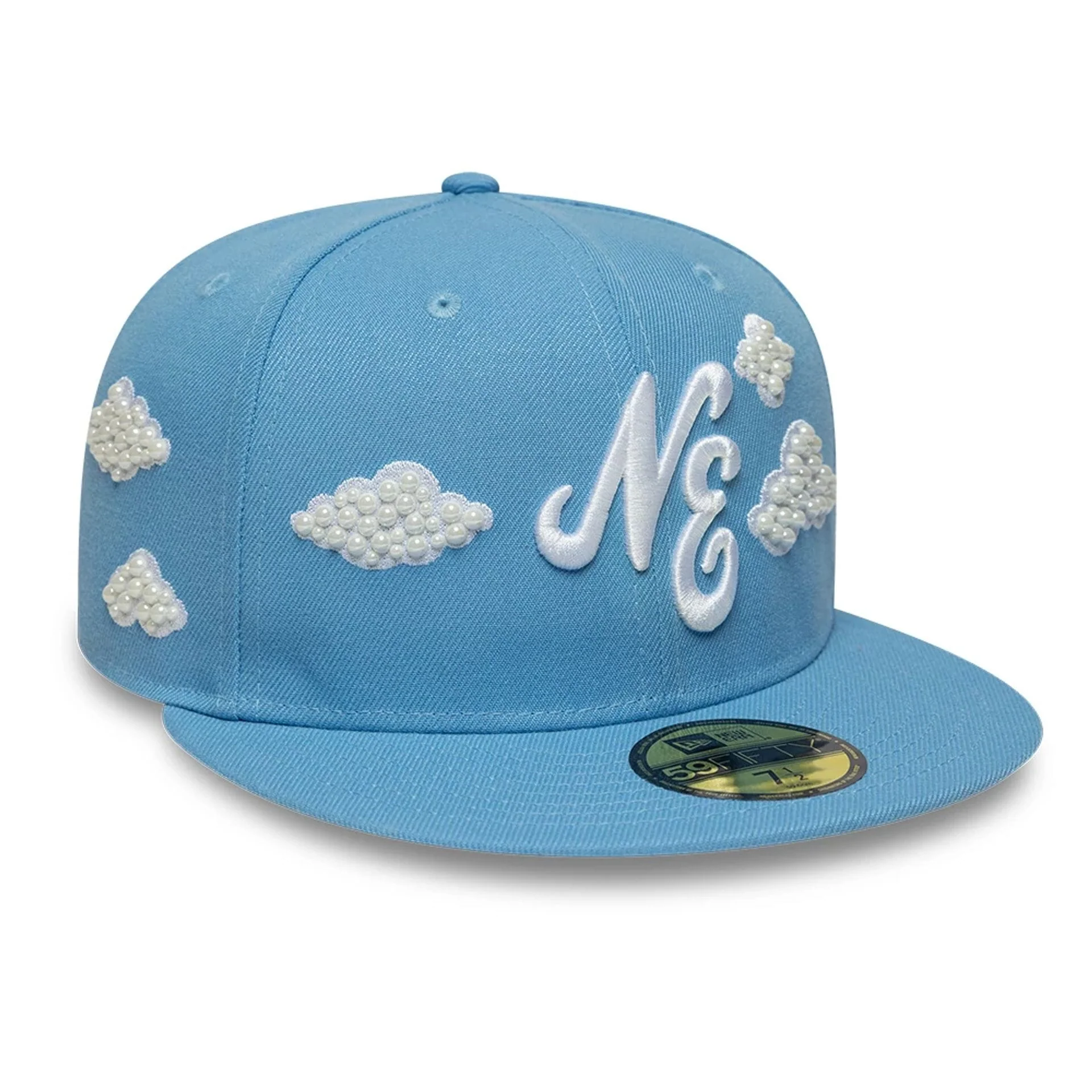 New Era Faux Pearl Cloud Pastel Blue 59FIFTY Fitted Cap - Image 5