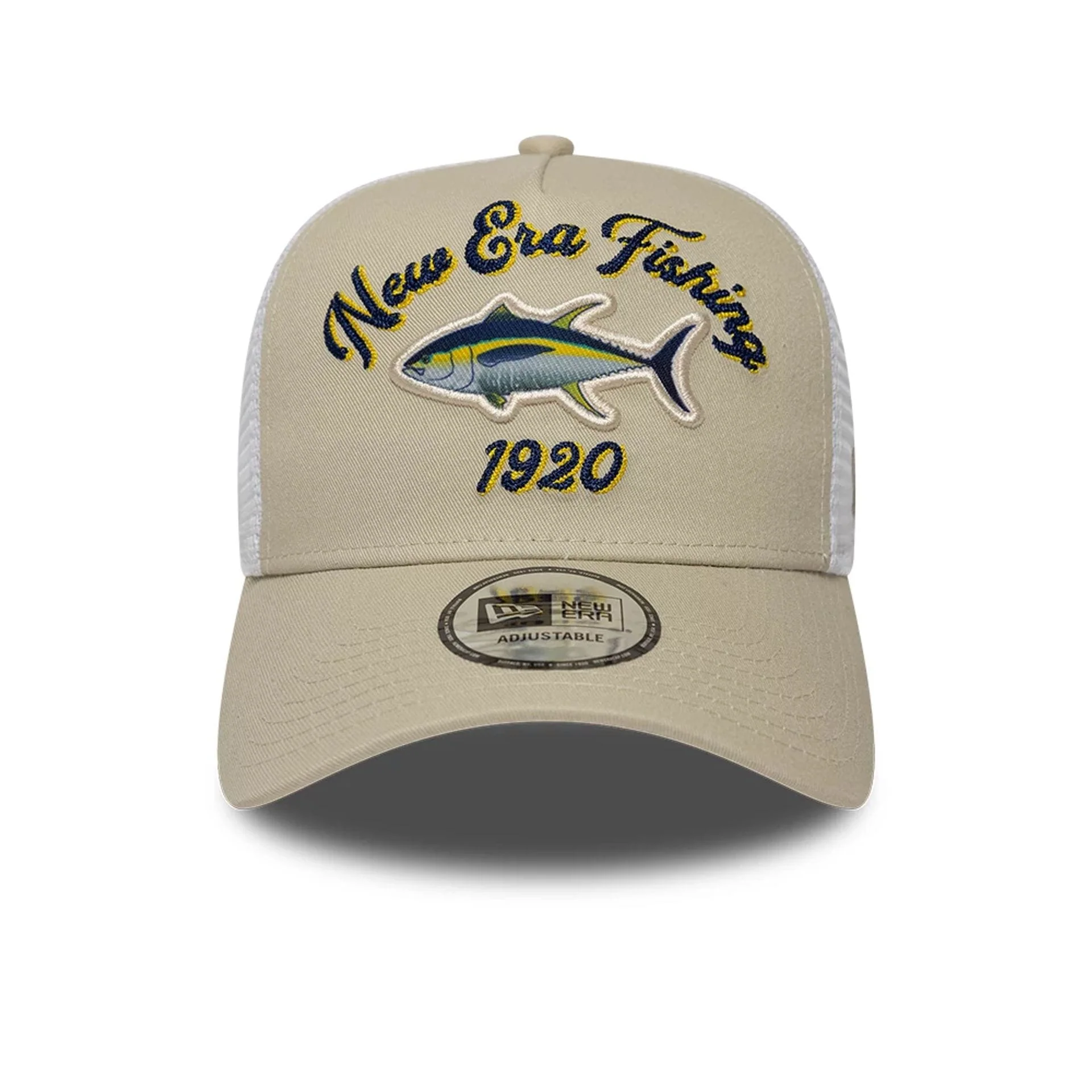 New Era Fishing Light Beige 9FORTY A-Frame Trucker Adjustable Cap - Image 2